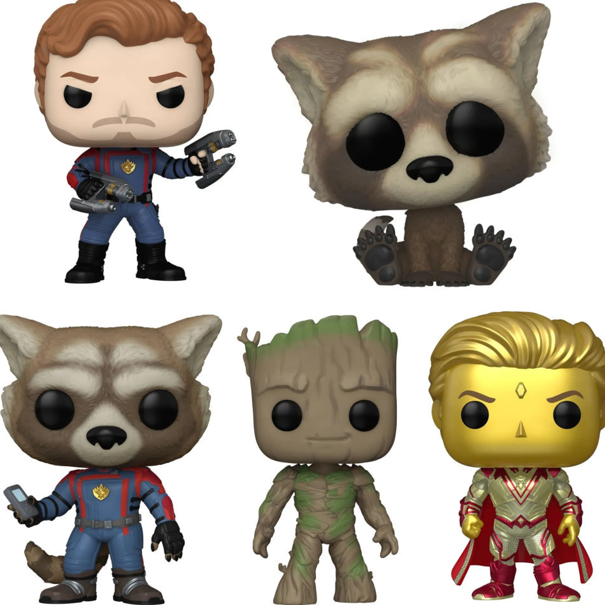 Funko POP! Guardians of the Galaxy 3.75 inch Vinyl Collectors Set - Star Lord, Rocket, Groot, Adam Warlock, Baby Rocket