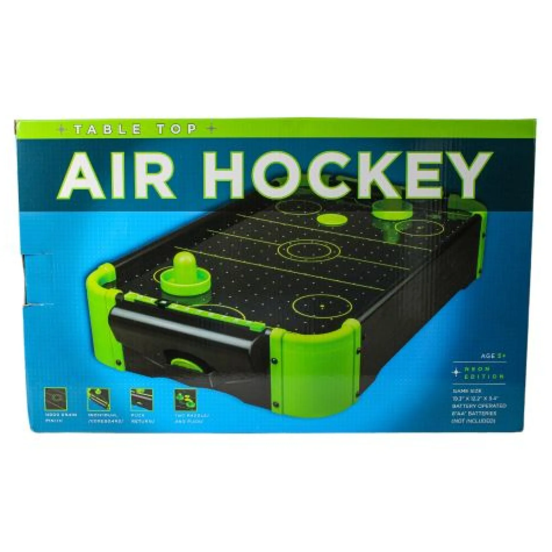 Funtime Gifts Neon Tabletop Air Hockey Game, 20 Inch