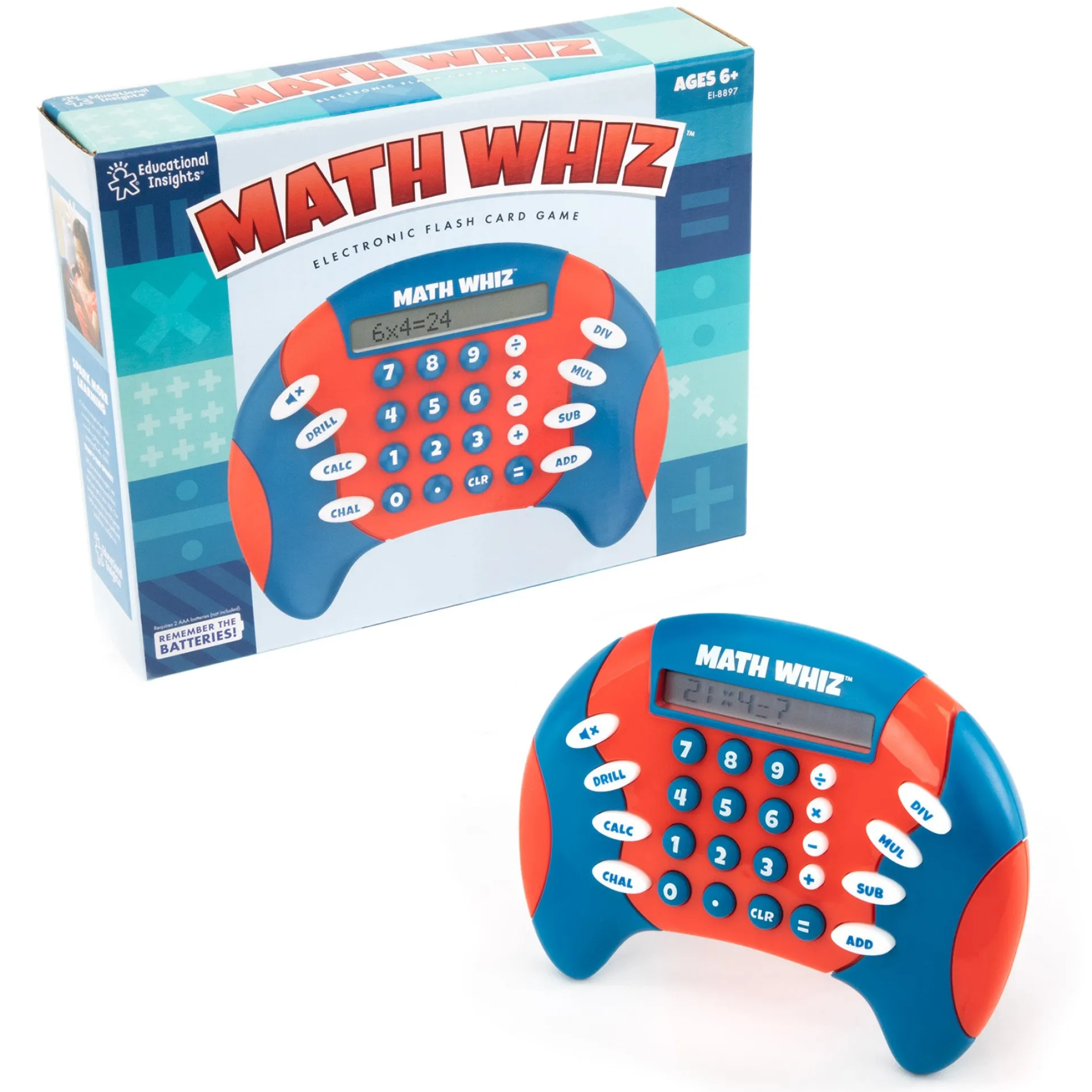 Educational Insights Math Whiz Handheld Electronic Math Game for Ages 6+