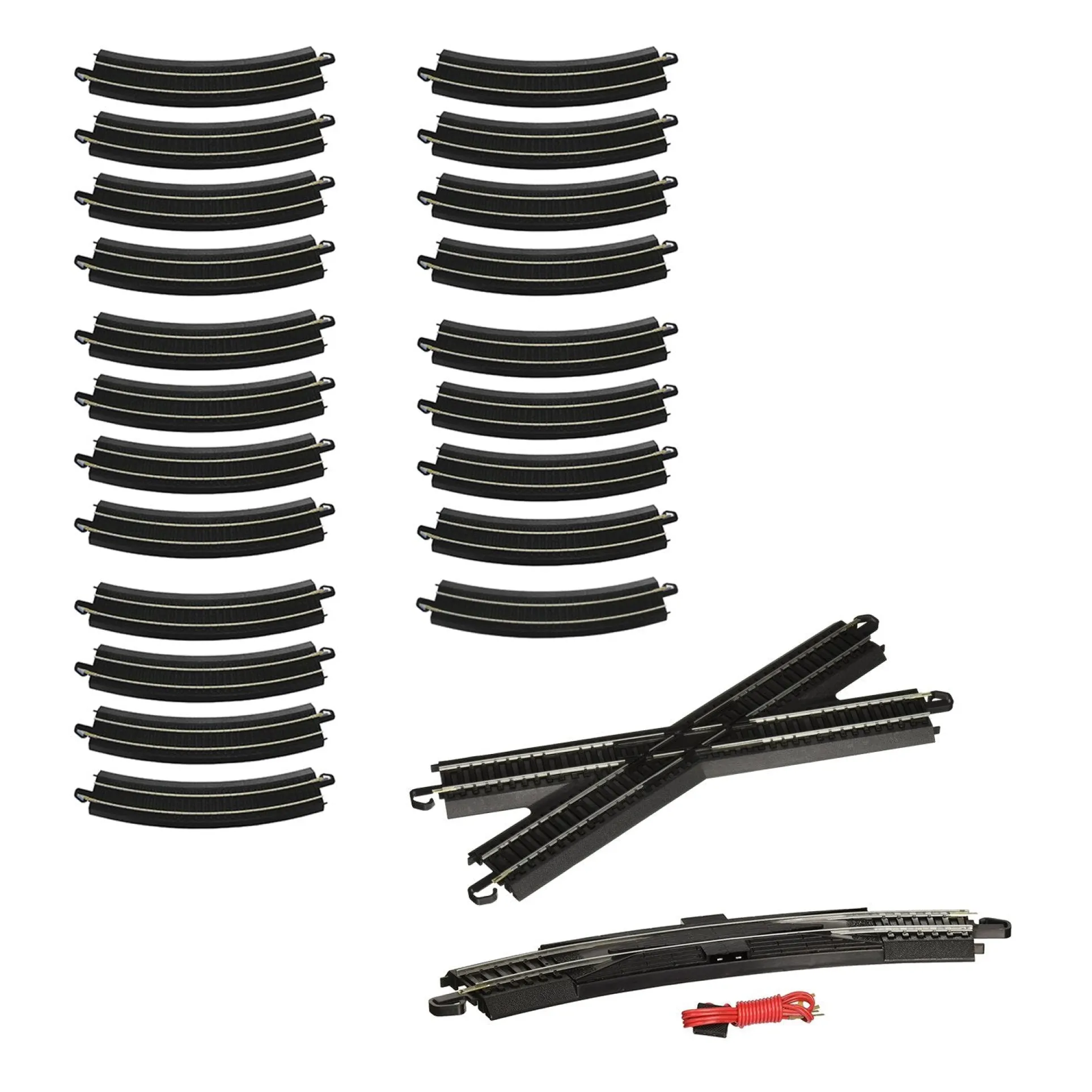Bachmann Trains HO Scale Figure 8 E-Z Track Pack - Steel Alloy Rail with Black Roadbed