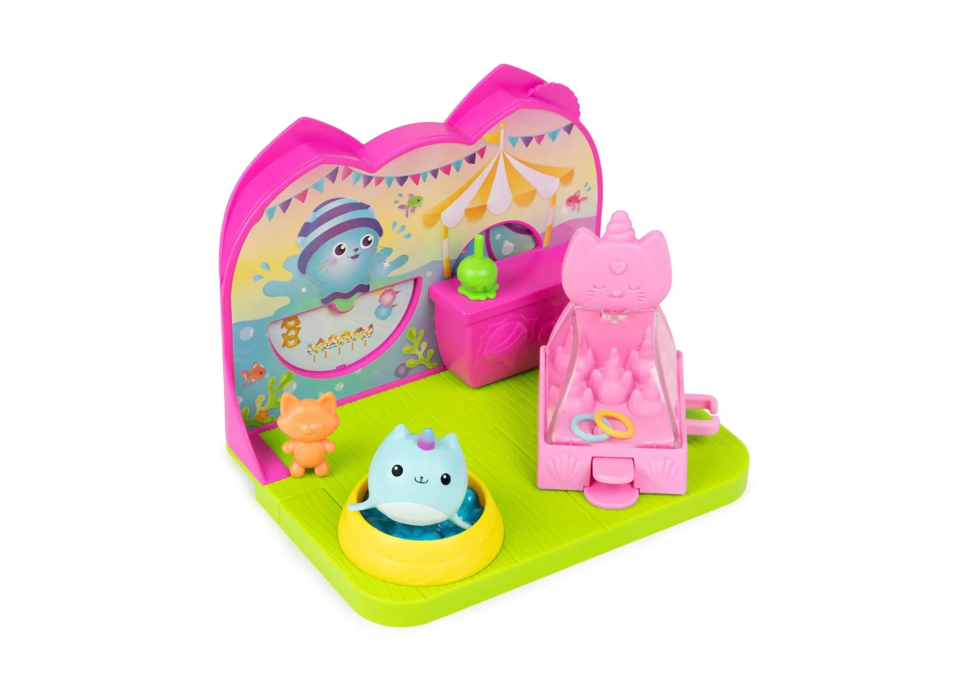 Gabby's Dollhouse Carnival Room Playset with Kitty Narwhal Figure and Accessories