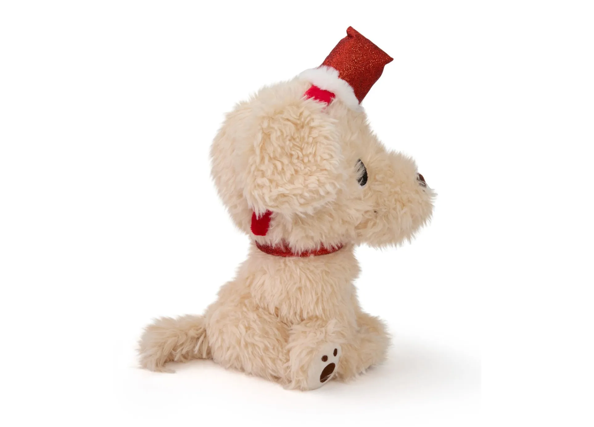 Geoffrey's Toy Box 10 inch Golden Retriever Plush with Festive Christmas Hat