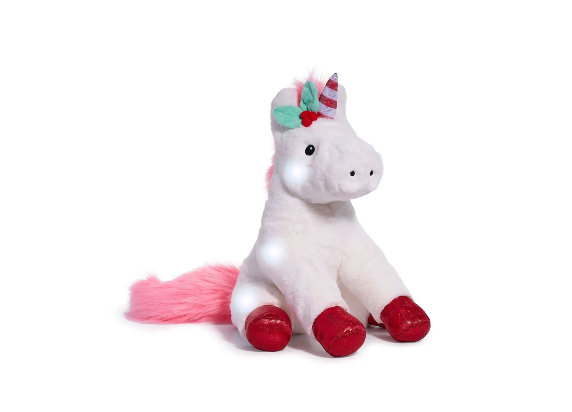 Geoffrey's Toy Box 13-inch Interactive Glow Brights LED Sound Unicorn Plush