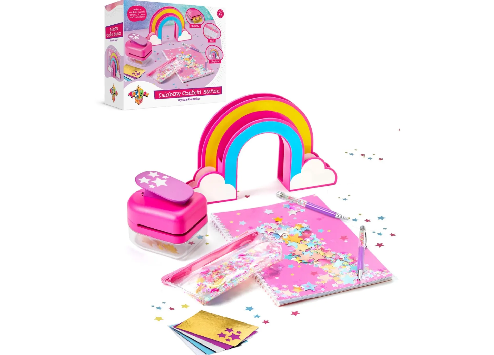Geoffrey's Toy Box DIY Rainbow Confetti Station Sparkle Maker Kit