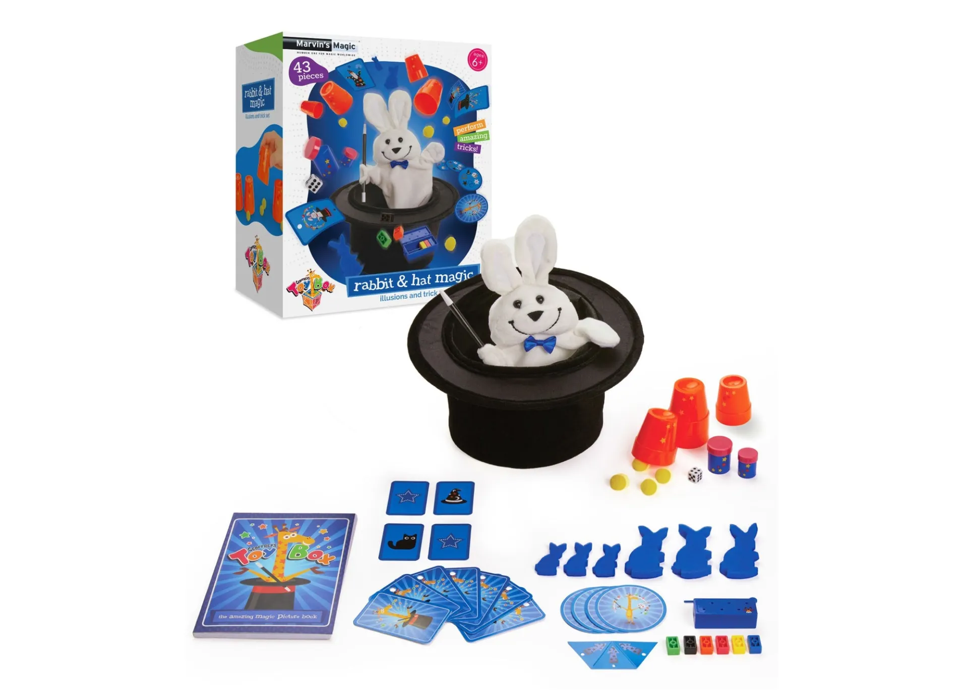 Geoffrey's Toy Box 43-Piece Rabbit & Hat Magic Set for Beginners
