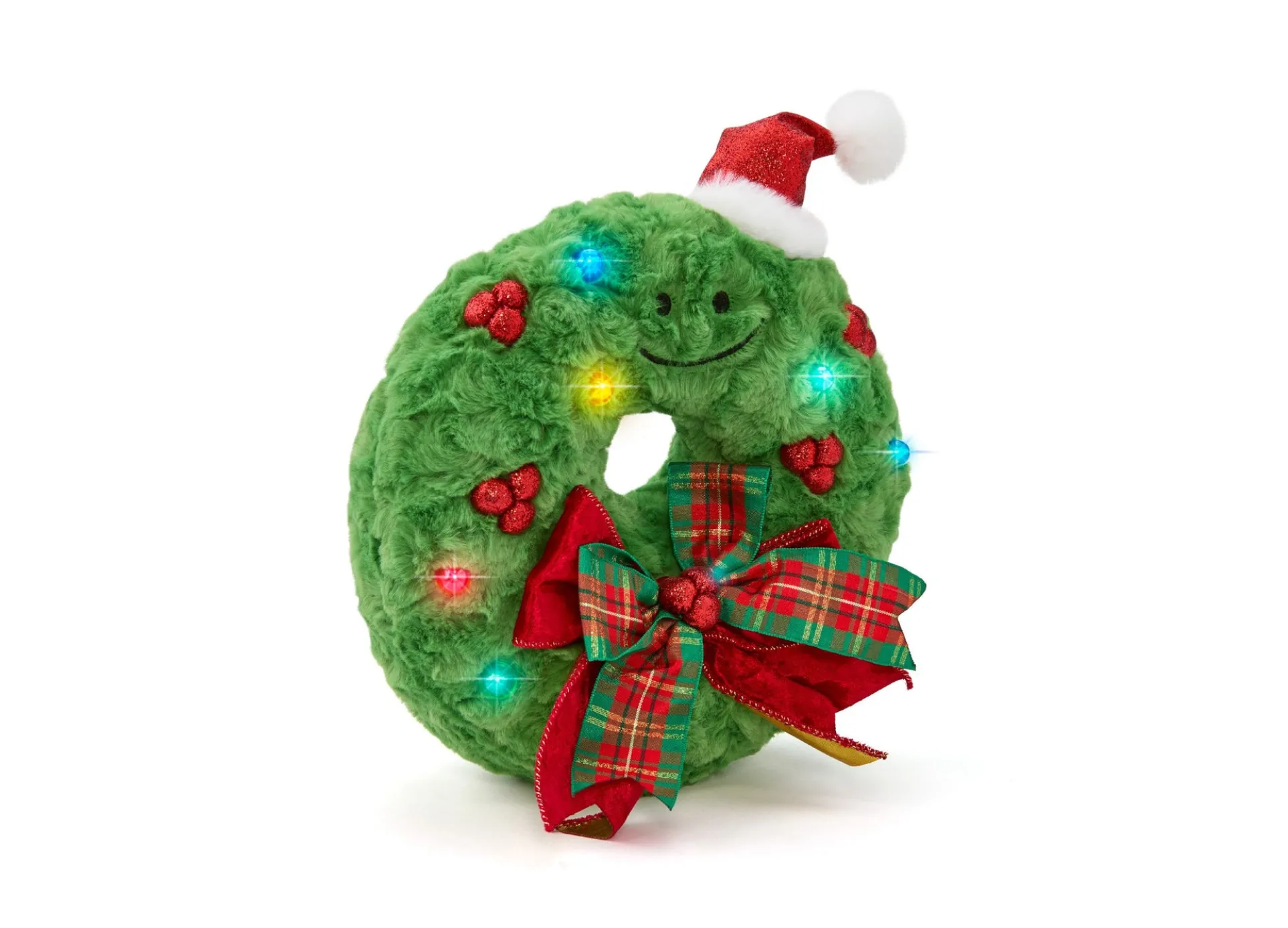 Geoffrey's Toy Box Star Brights 12" LED Light-Up Plush Holiday Wreath