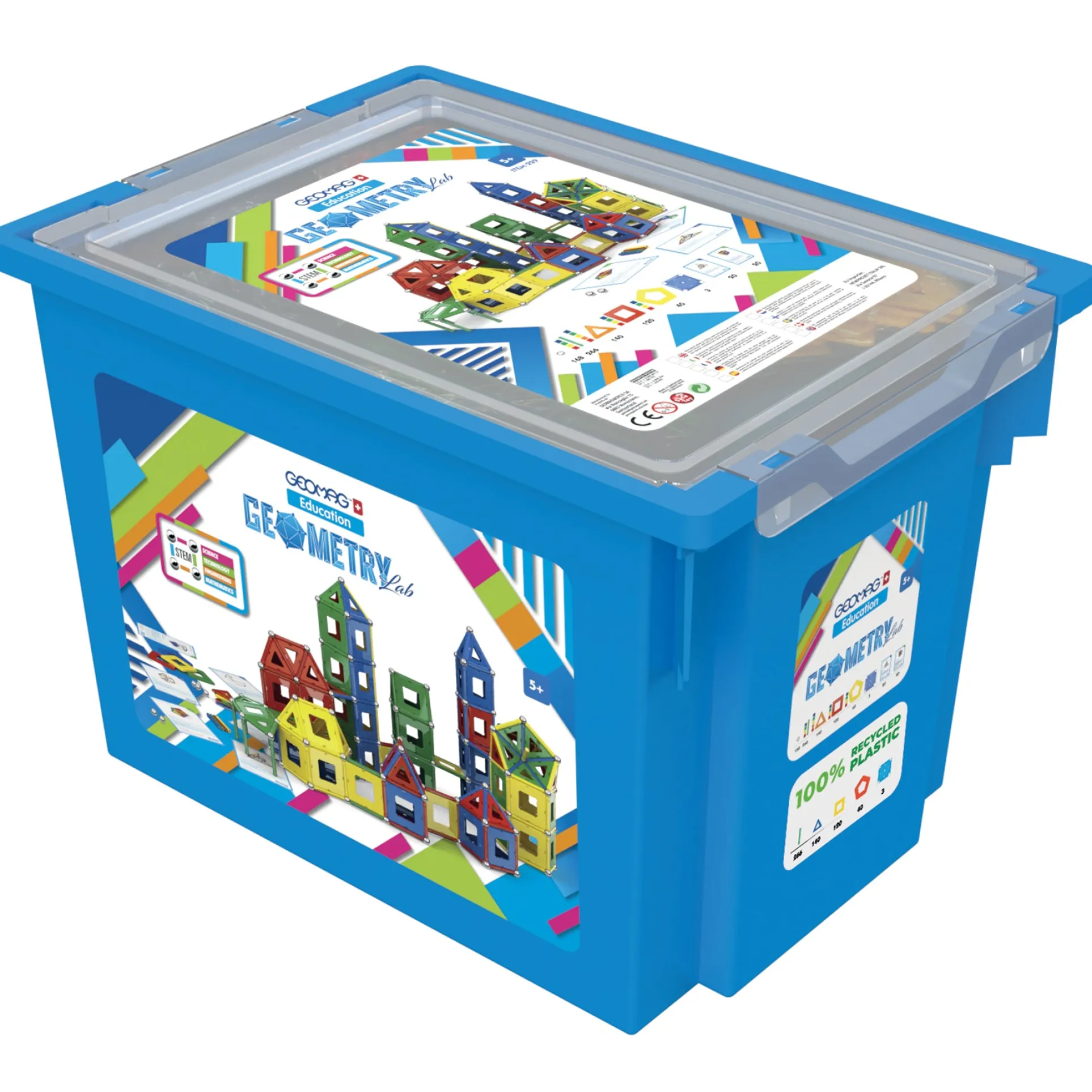 Geomag Geometry Lab Recycled Set - 737 Pieces - Vibrant STEM Learning