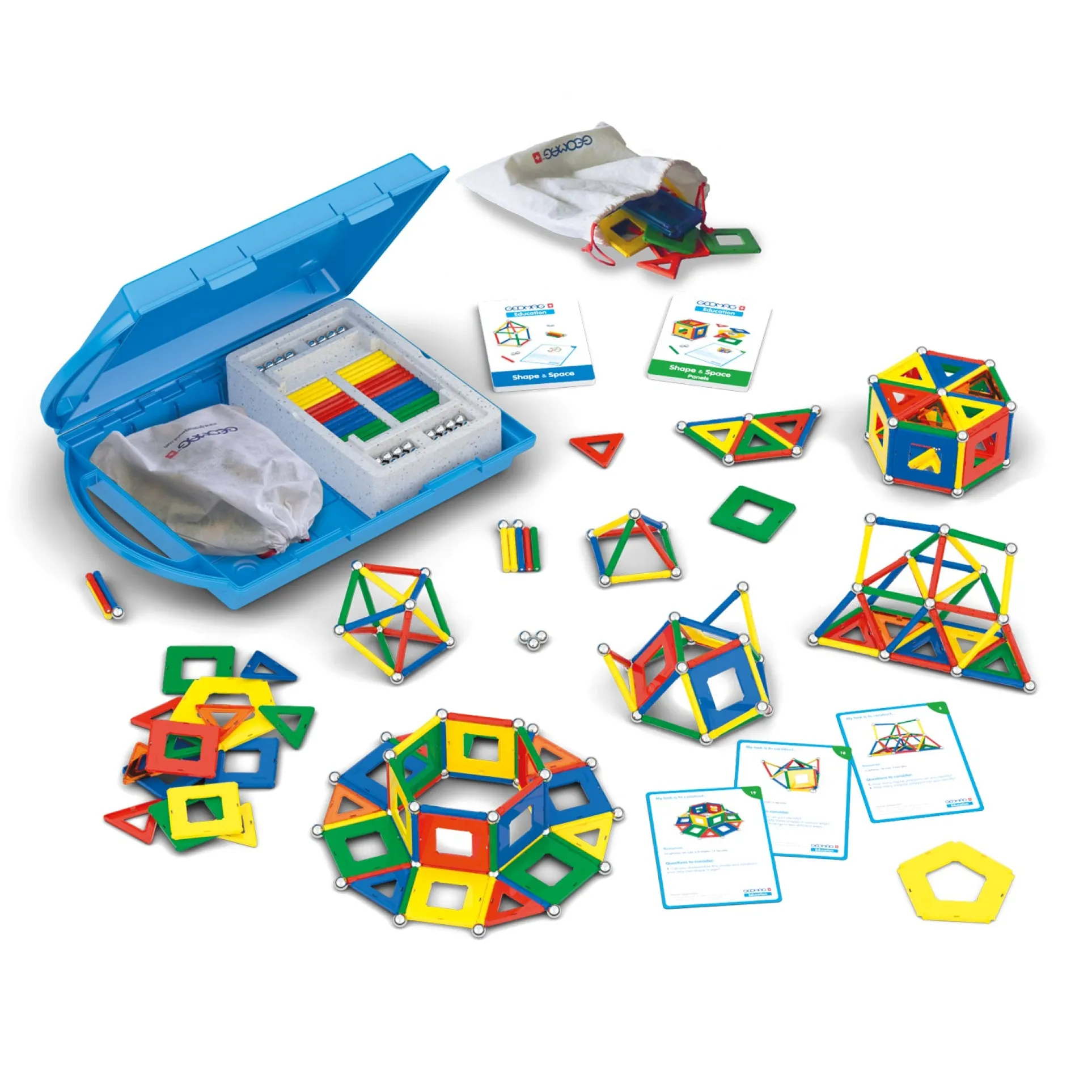 Geomag Geometry Lab Recycled Set - STEM Educational Toy - 244 Pieces