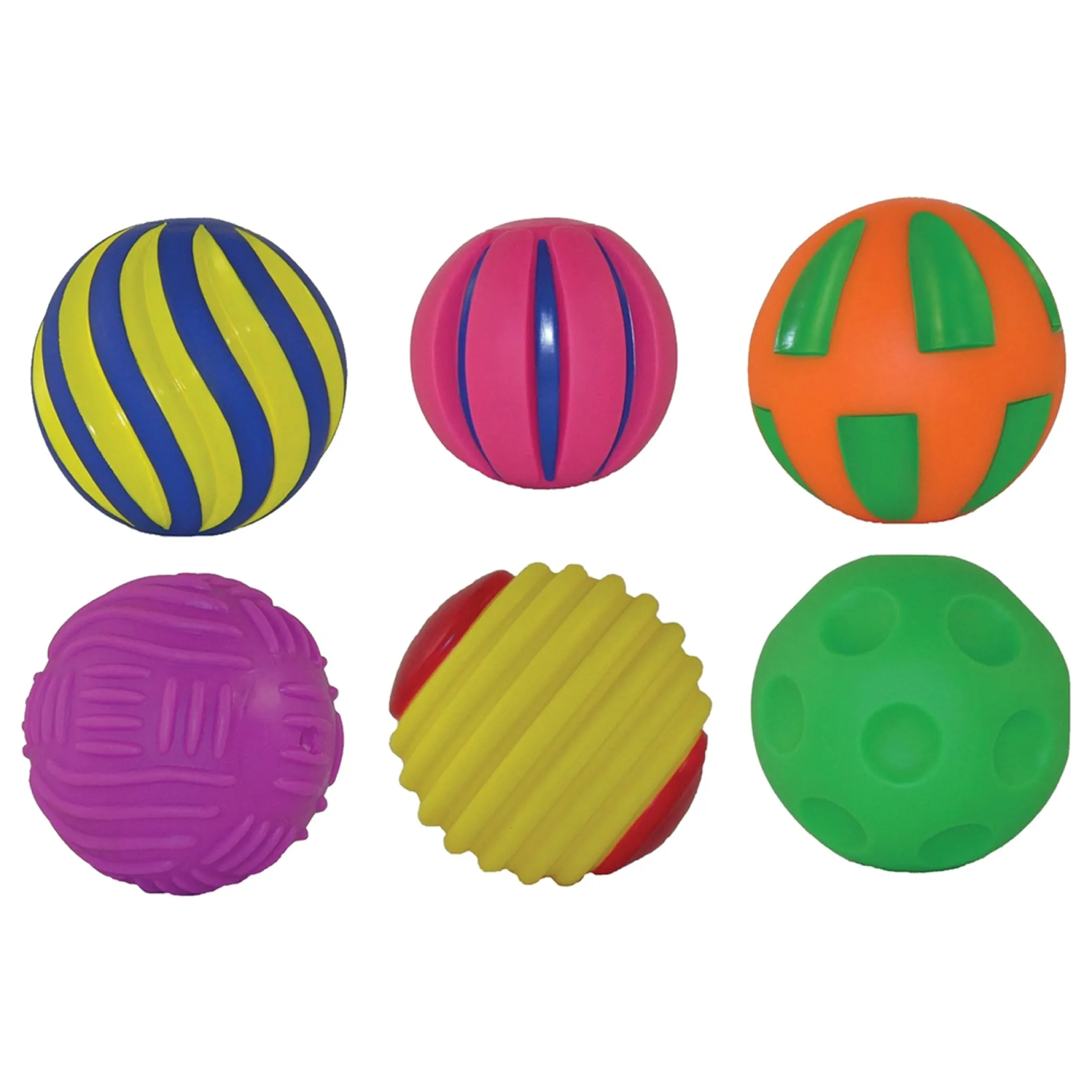 Get Ready Kids Multicolored Tactile Squeak Balls - Set of 6