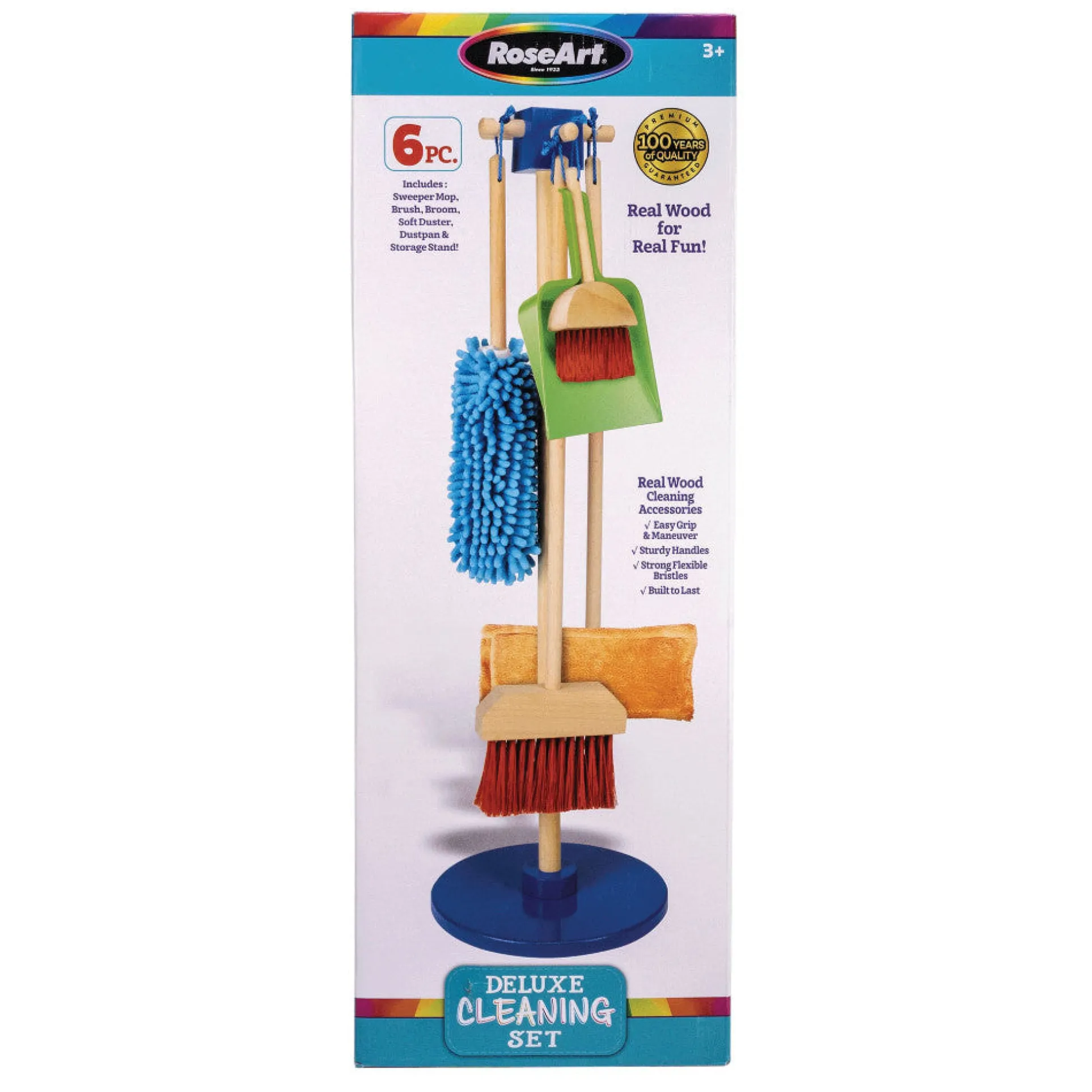 Cra-Z-Art 6pc Wooden Deluxe Cleaning Playset - Colorful Kids Pretend Play