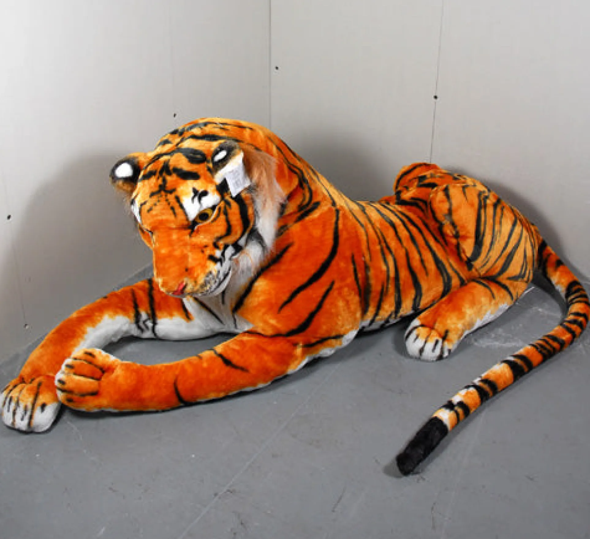 Gigantic Tiger Lying 42in Soft Plush - Striped Majesty