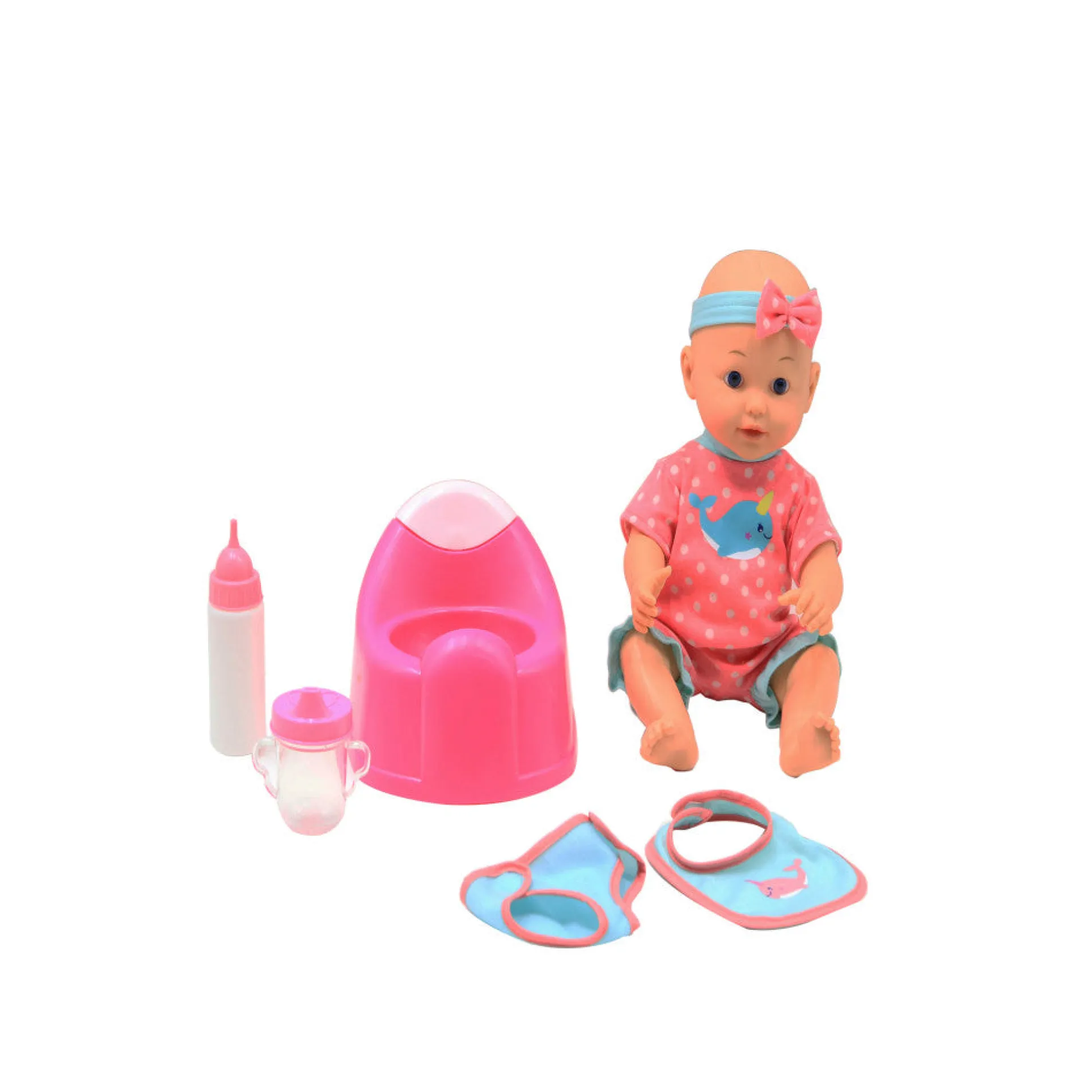 Gi-Go 14" Drink and Wet Baby Doll with Training Potty and Accessories