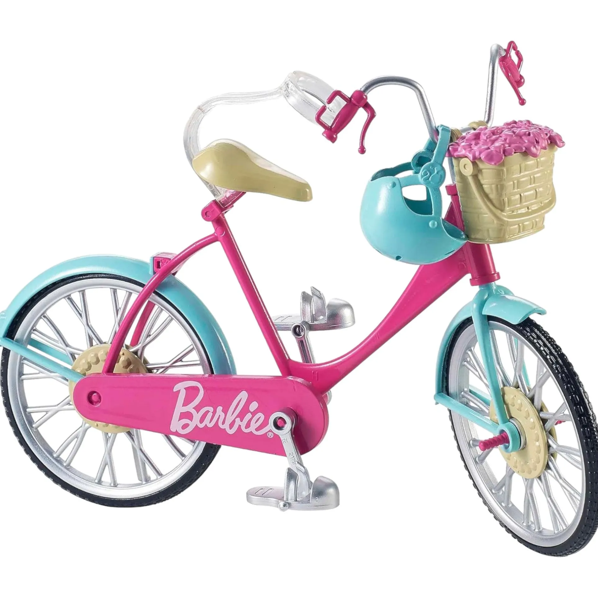 Girls Barbie Dream Adventure Safety Bike with Helmet and Basket