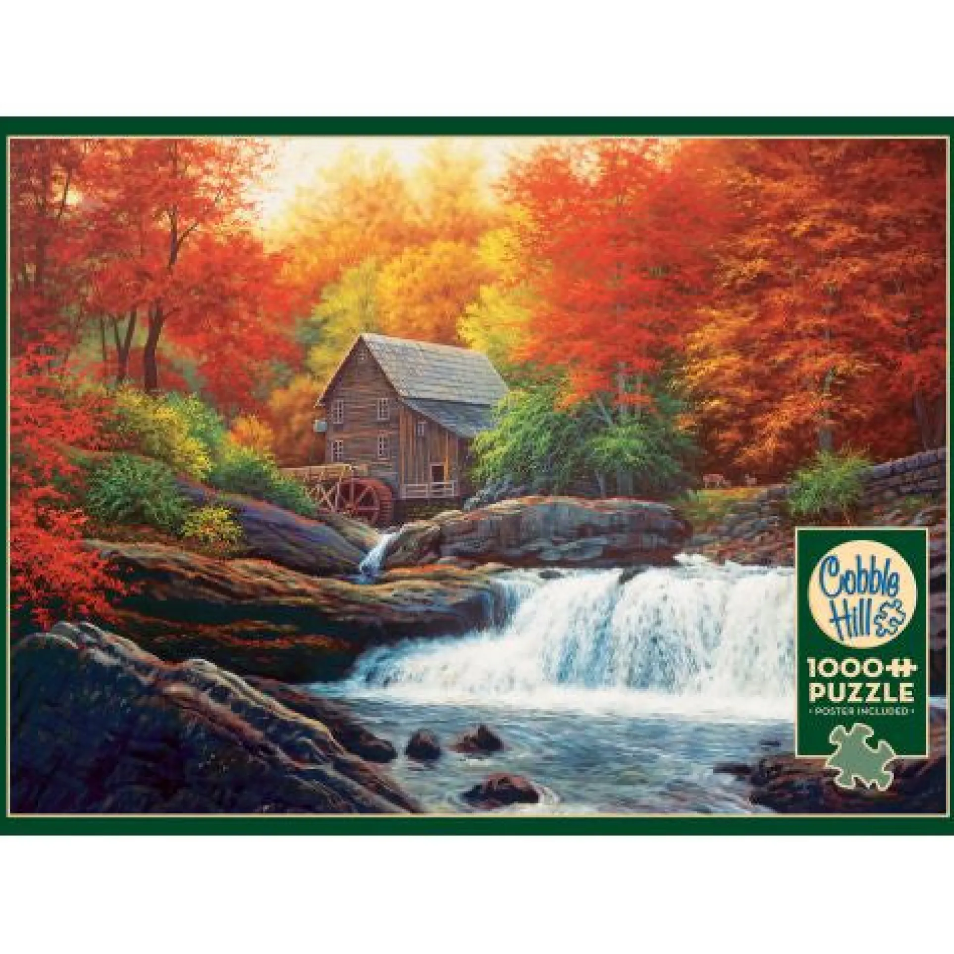 Glade Creek Grist Mill Autumn Scenery Jigsaw Puzzle - 1000 pc