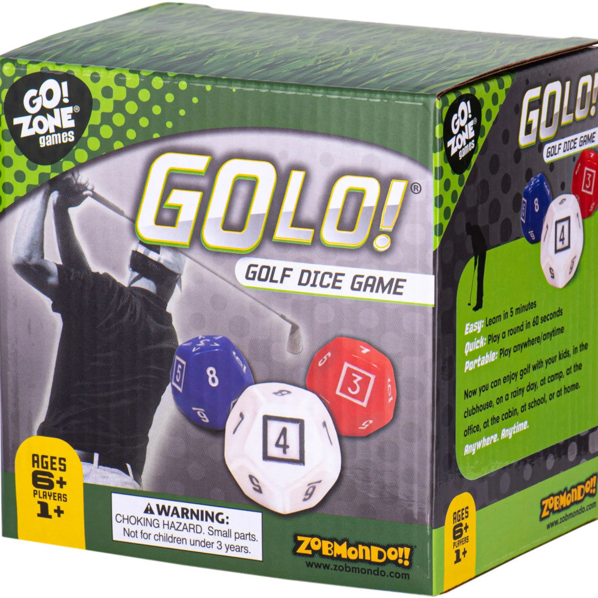GoLo Golf Dice Game by Zobmondo!! Portable Family Strategy Game