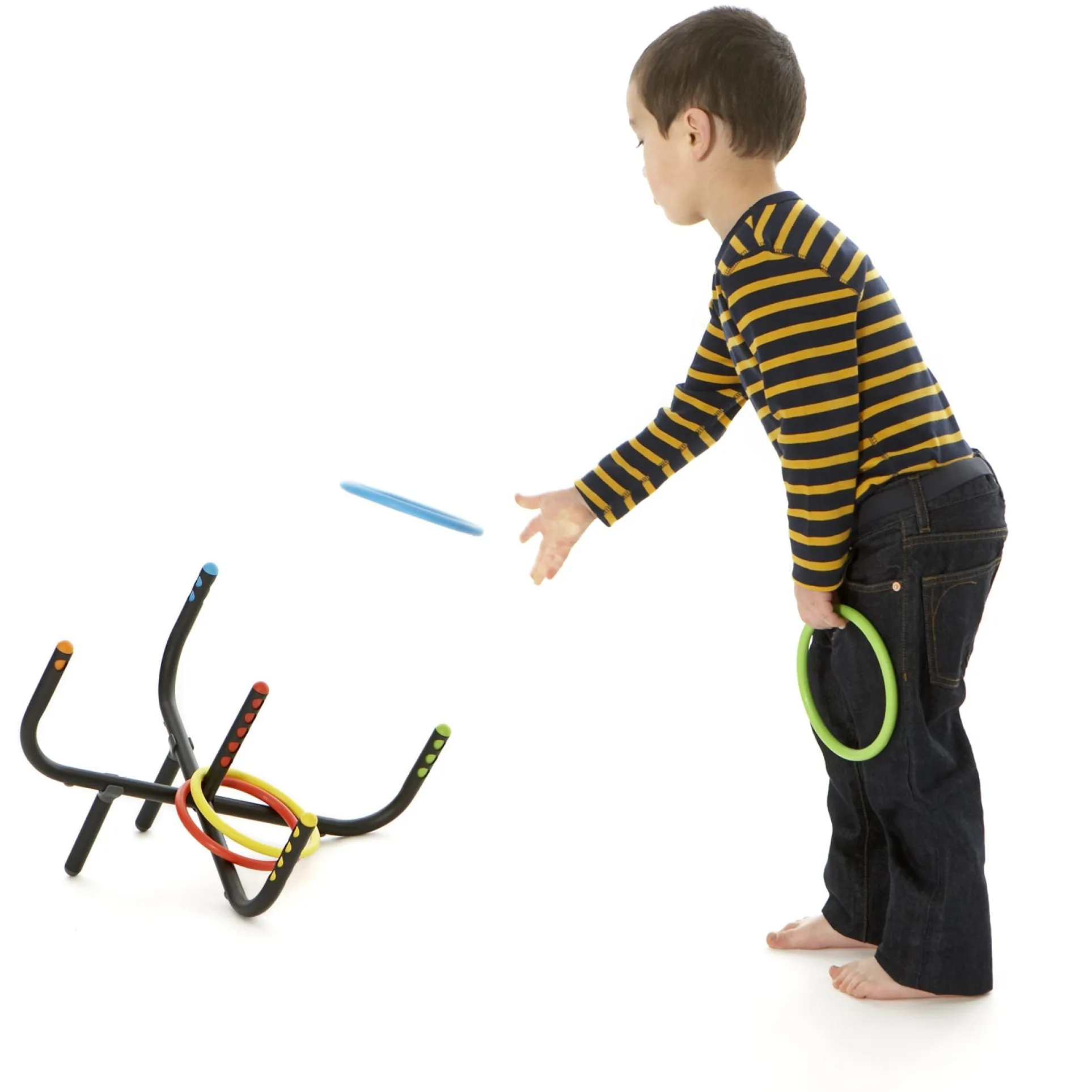 GONGE Colorful Ring Toss Game with 6 Rings for Backyard Fun