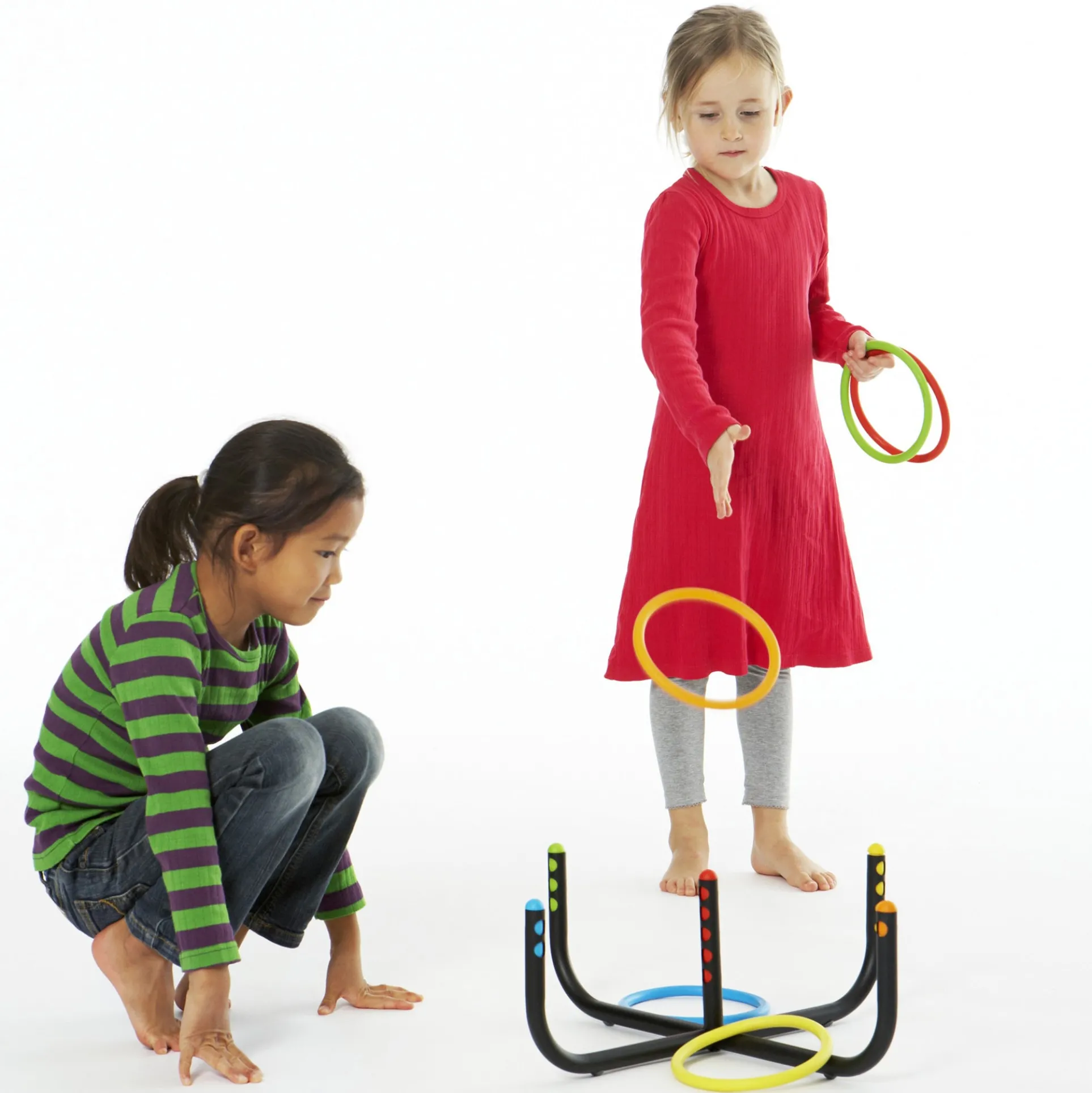 GONGE Colorful Ring Toss Game with 6 Rings for Backyard Fun