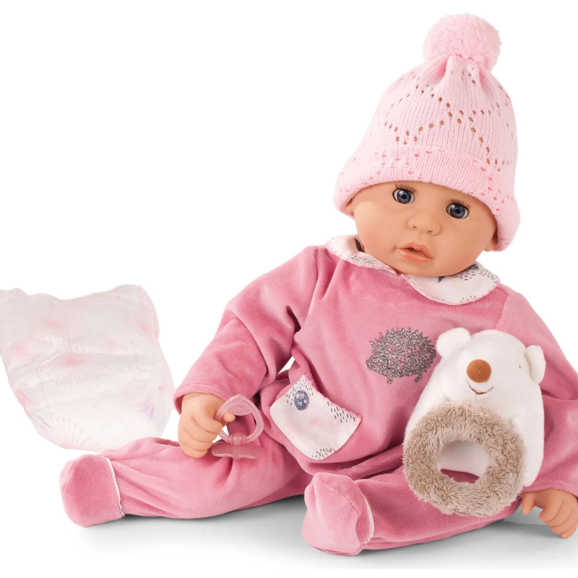 Gotz Cookie Hedgehog 19 in - Blue Sleeping Eyes Soft Baby Doll