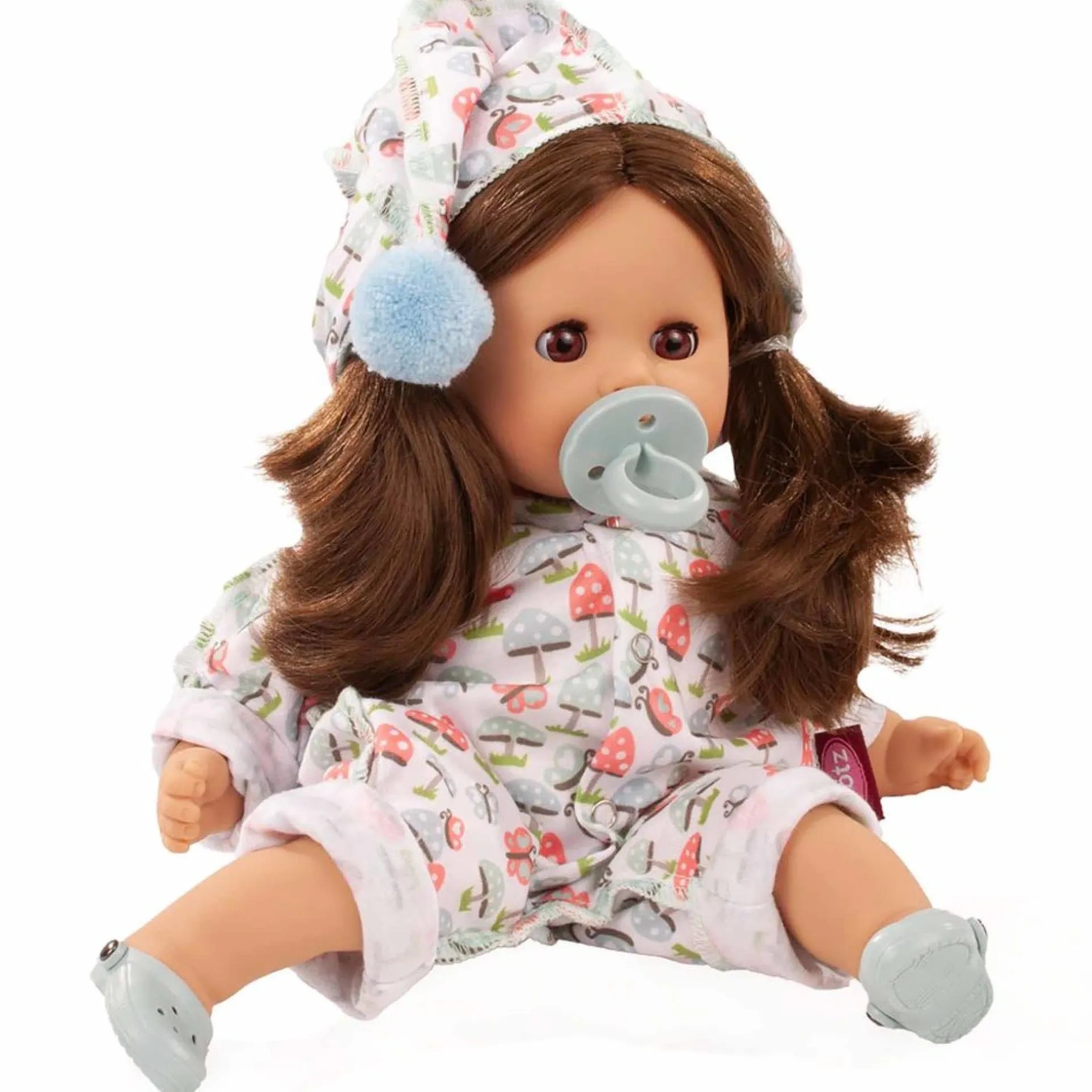 Gotz Cosy Aquini 13 in - Soft Cloth Brunette Bath Baby Doll
