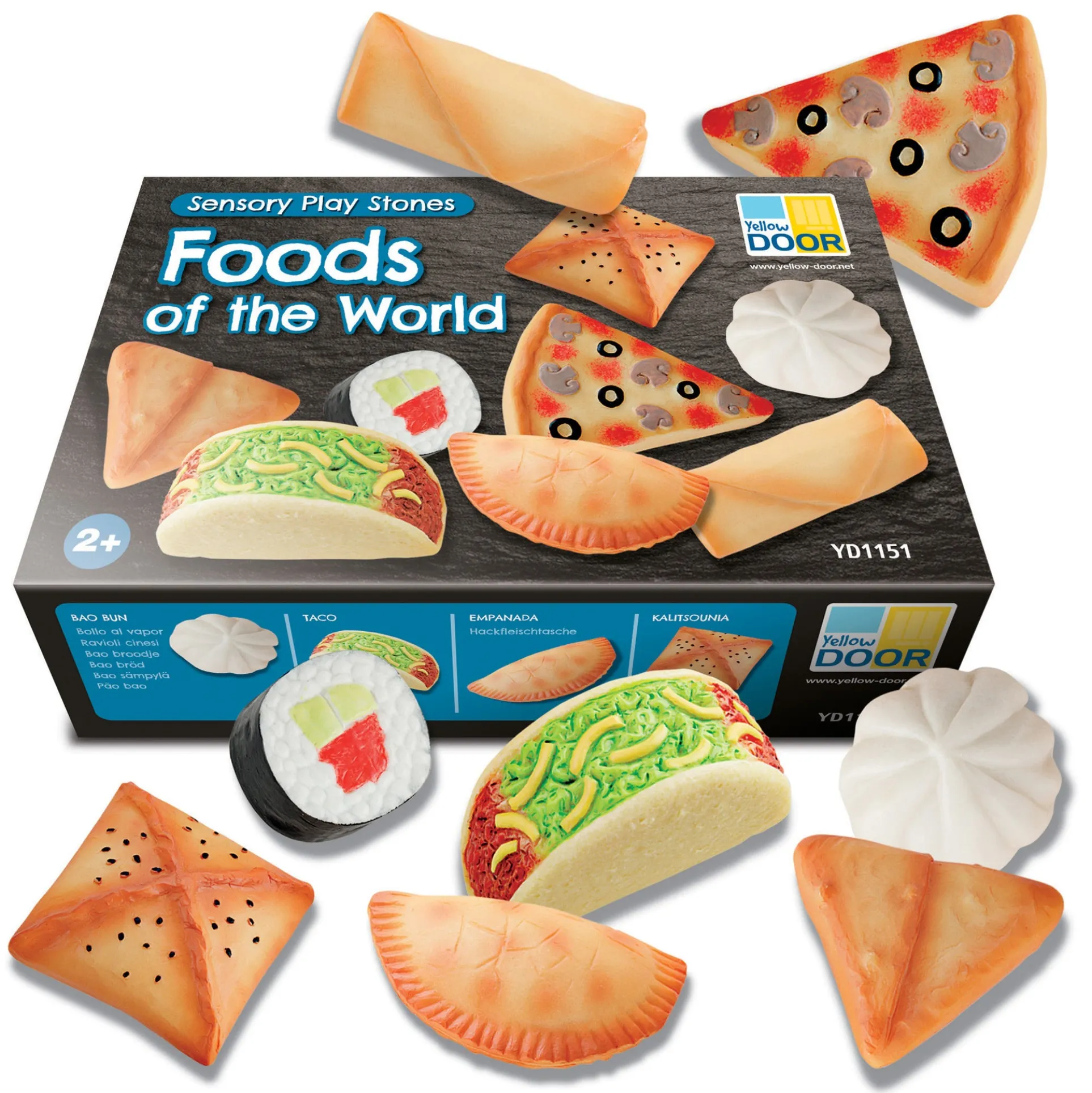 Yellow Door Sensory Play Stones - Foods of the World - Multicultural Learning Toy