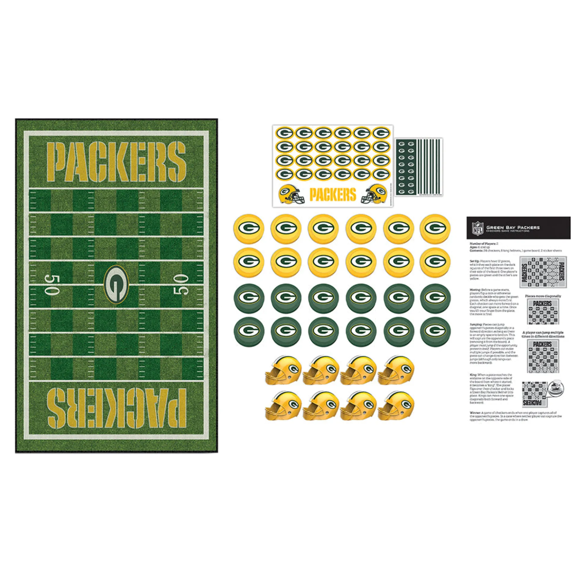 Green Bay Packers NFL Checkers Game Set