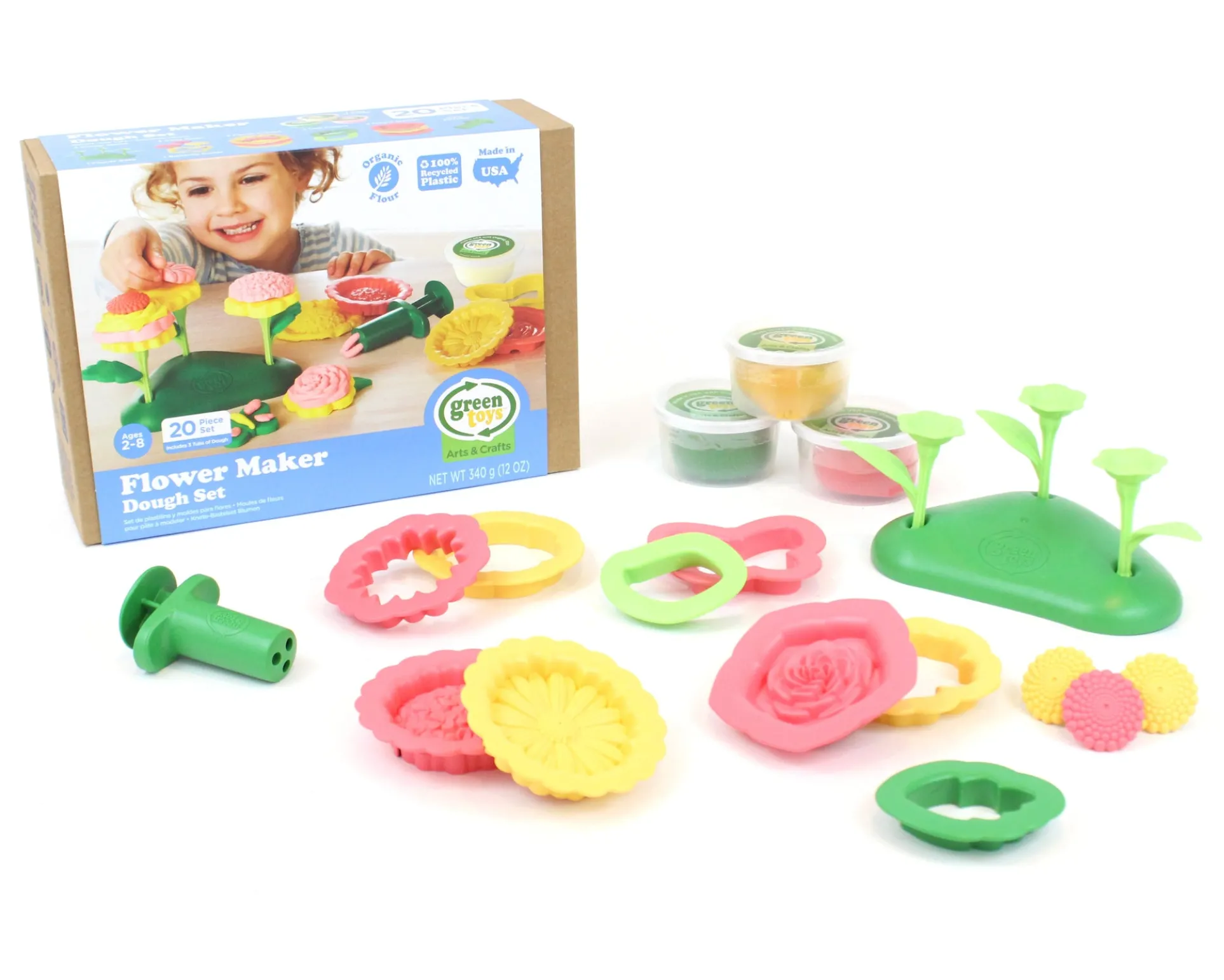 Green Toys Flower Maker Organic Dough Set - Eco-Friendly
