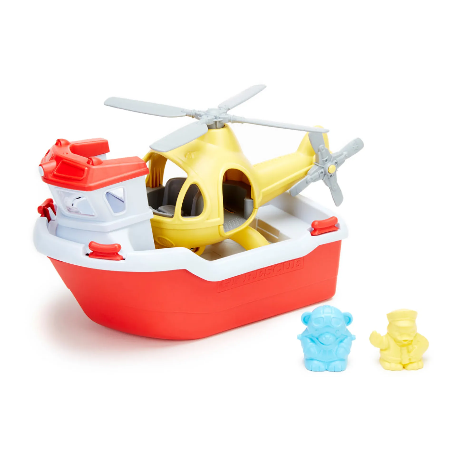 Green Toys Rescue Boat & Helicopter Playset - Eco-Friendly
