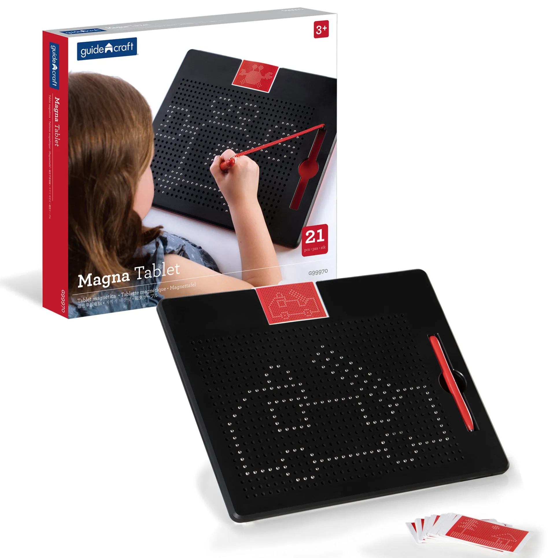 Guidecraft Creative Magna Tablet - Magnetic Drawing Board with Design Cards