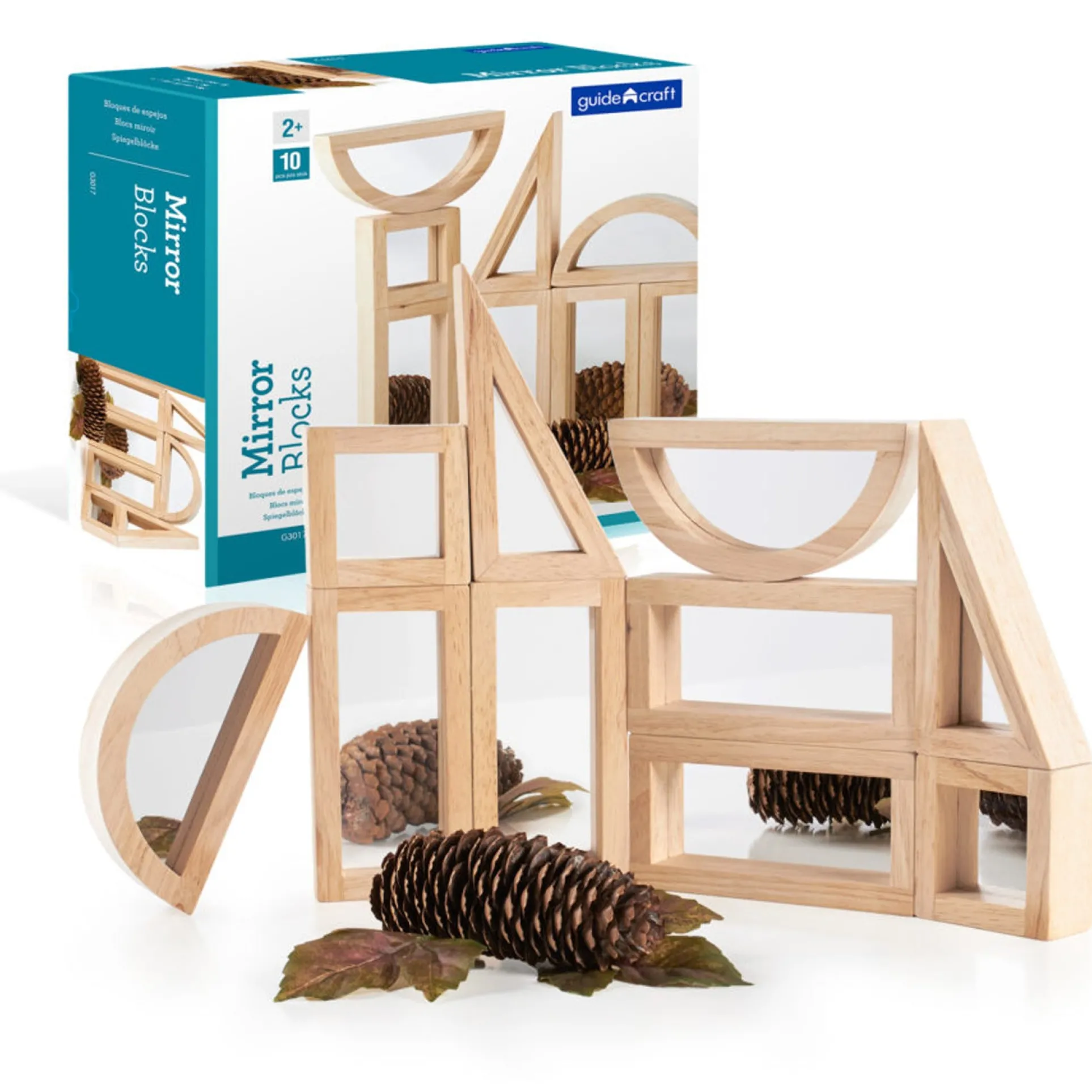 Guidecraft Mirror Blocks Set - Reflections and Discoveries - 10 Pieces