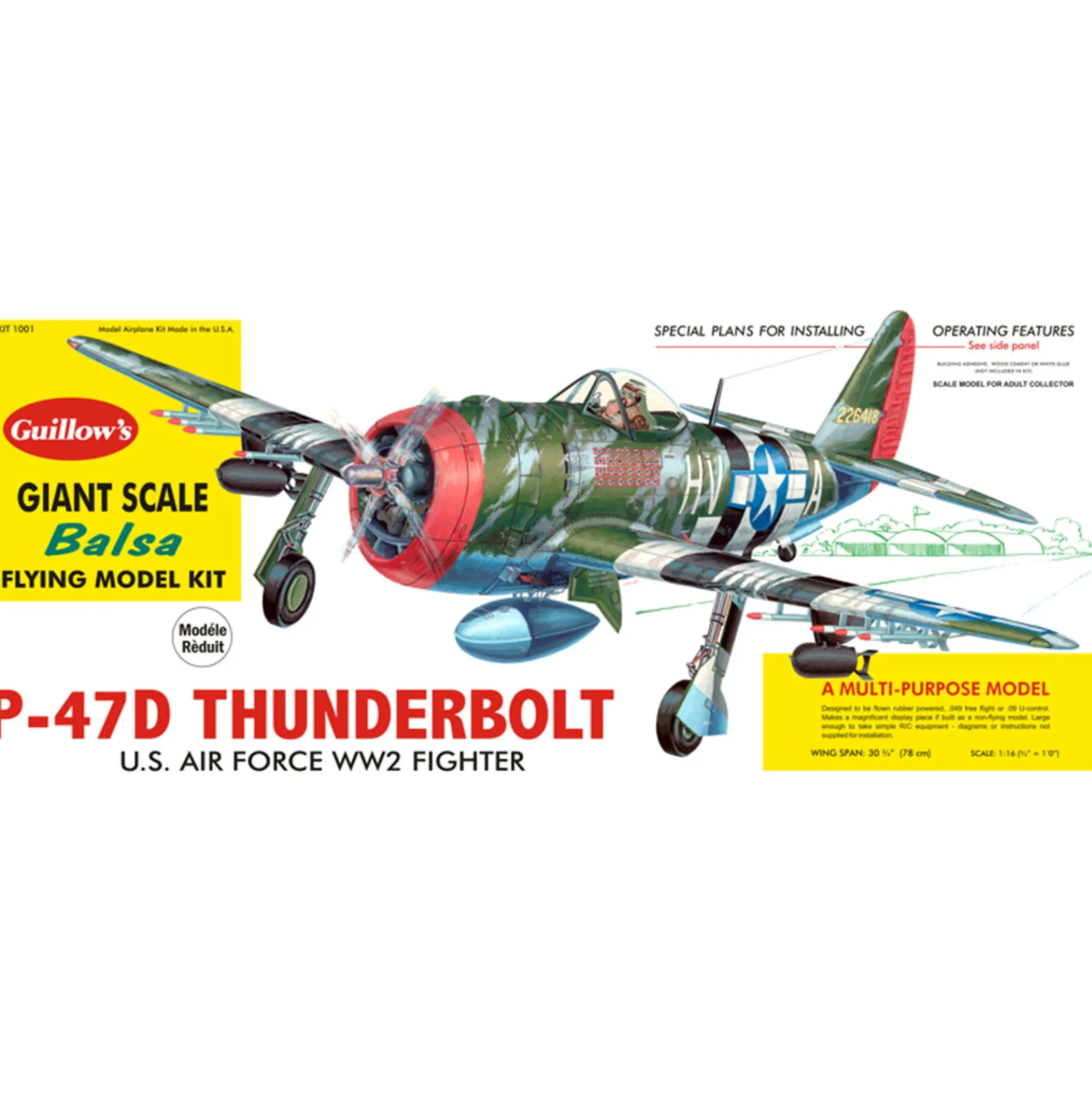 Guillow's P-47D Thunderbolt 1/16 Scale Model Kit