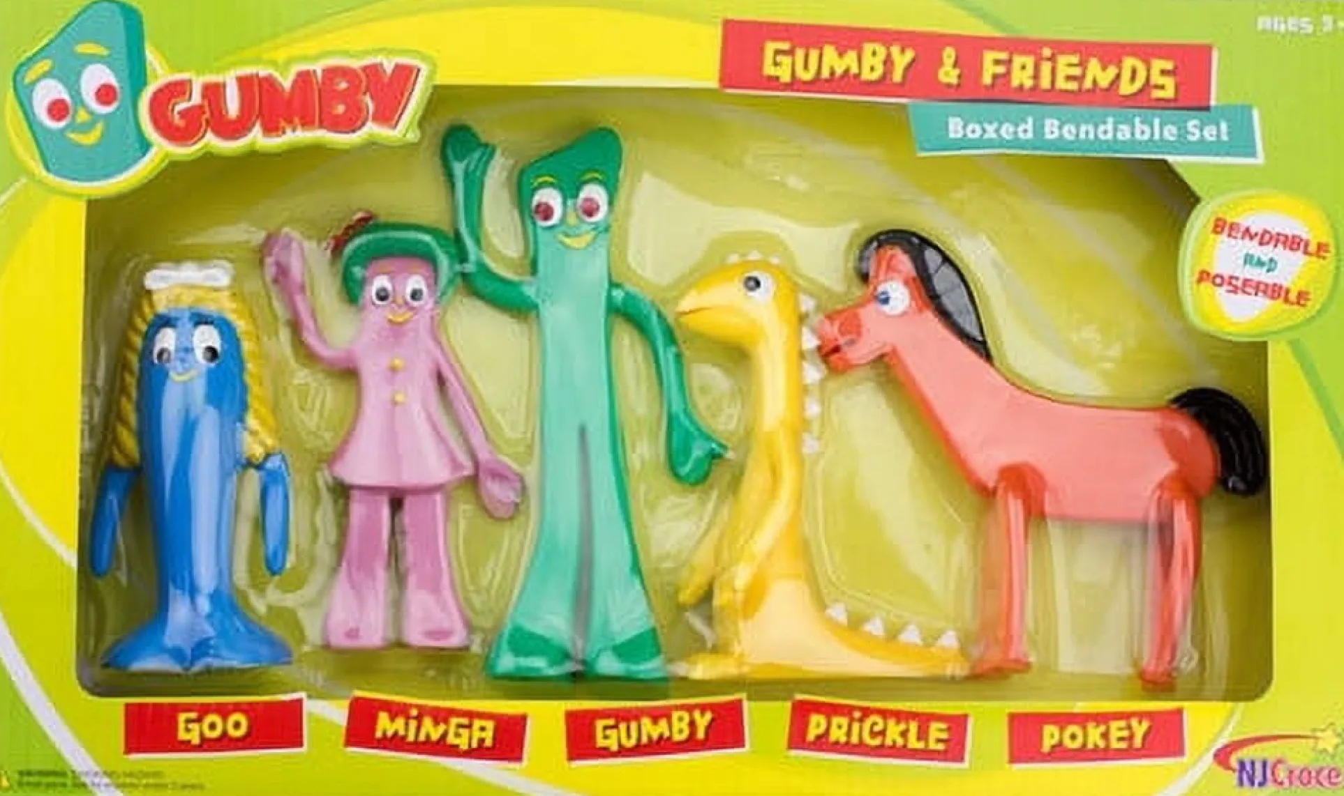 Gumby and Friends Bendable Action Figure Set
