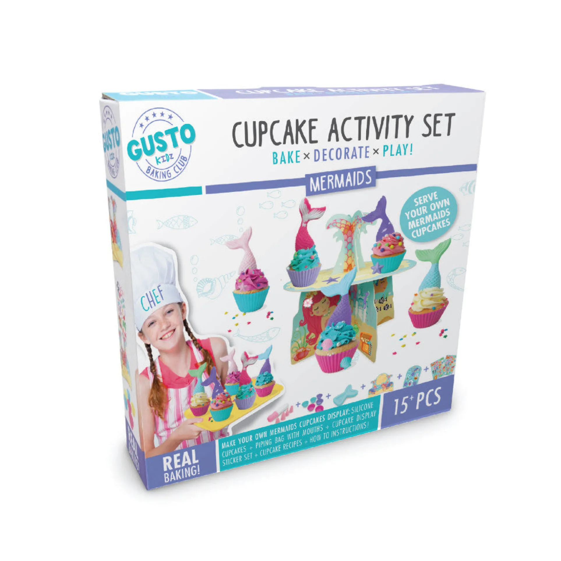 Gusto Mermaids Deluxe Cupcake Baking and Decorating Set