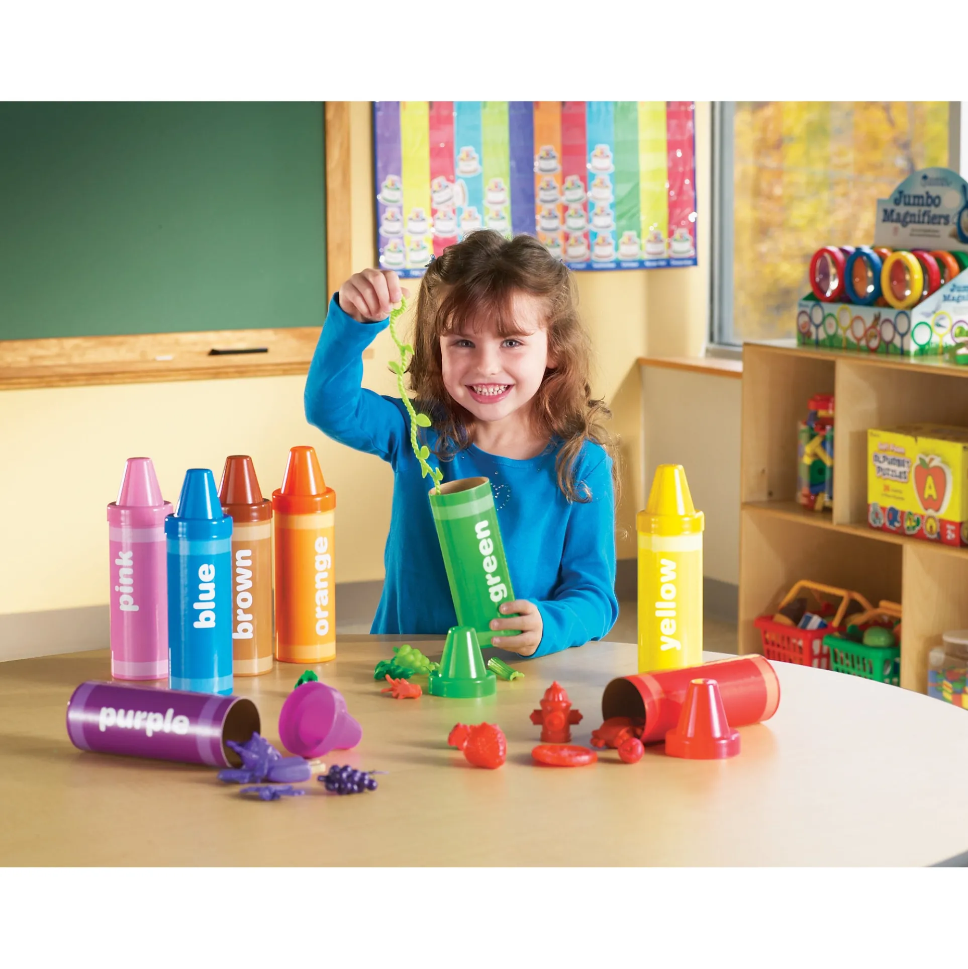 Learning Resources Rainbow Sorting Crayons - Educational Toy - 56 Pieces