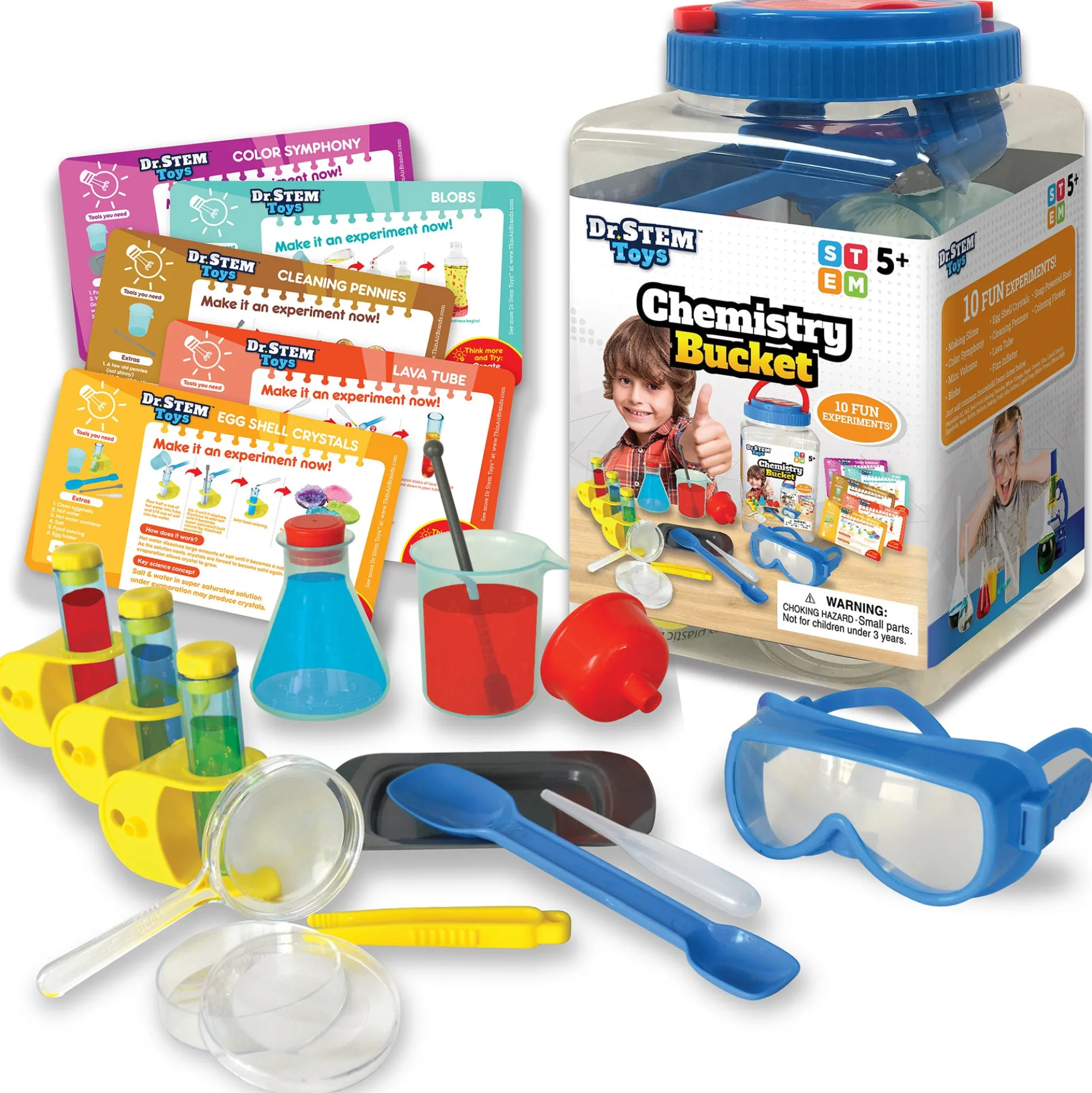 Dr. STEM Chemistry Adventure Set - 10 Experiment Kit for Kids Age 5+