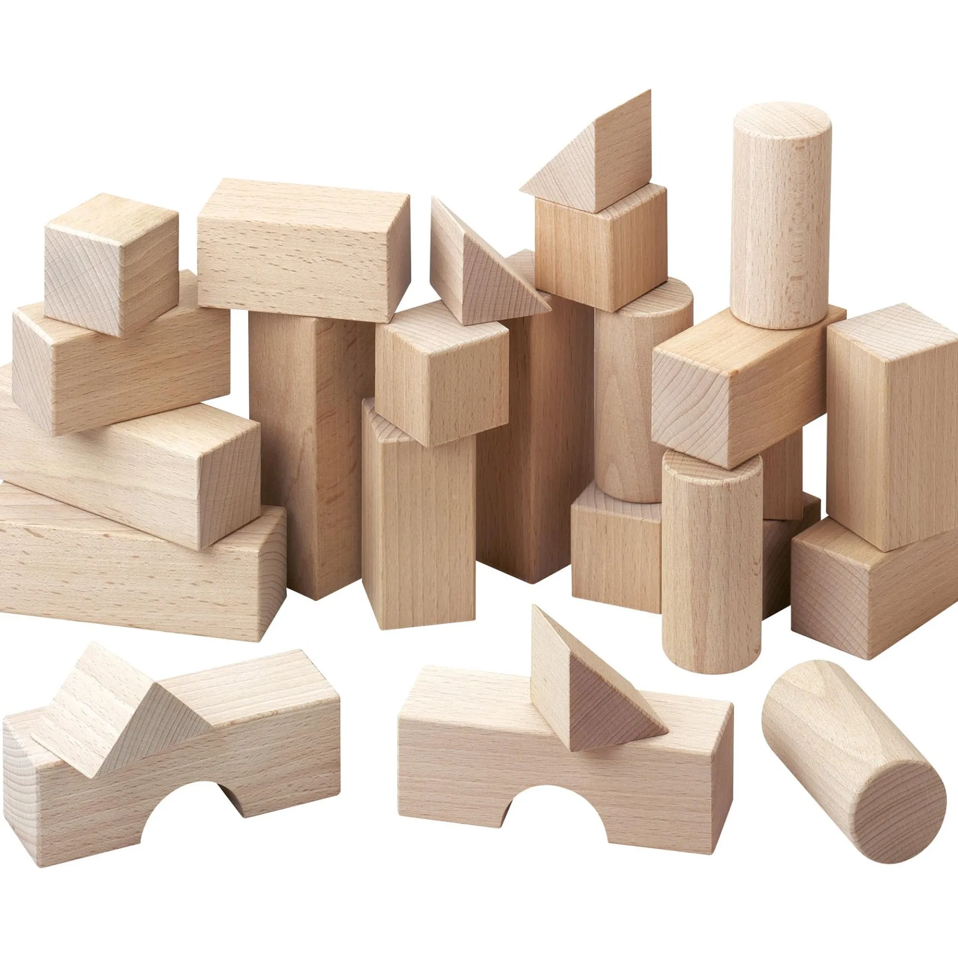 HABA Basic Building Blocks 26-Piece Starter Set - Natural Beech Wood