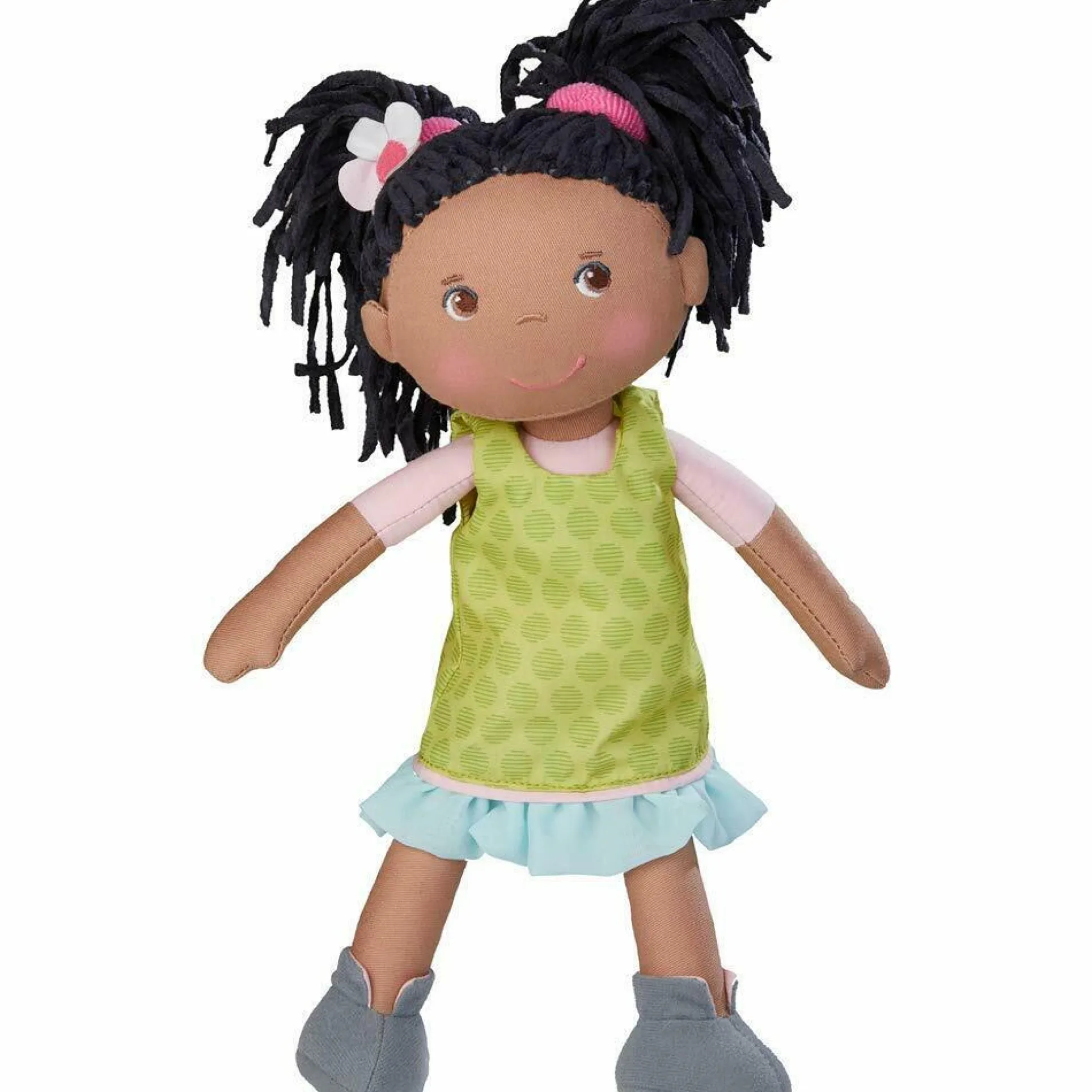 HABA Cari 12-inch Soft Doll with Pigtails and Spring Dress
