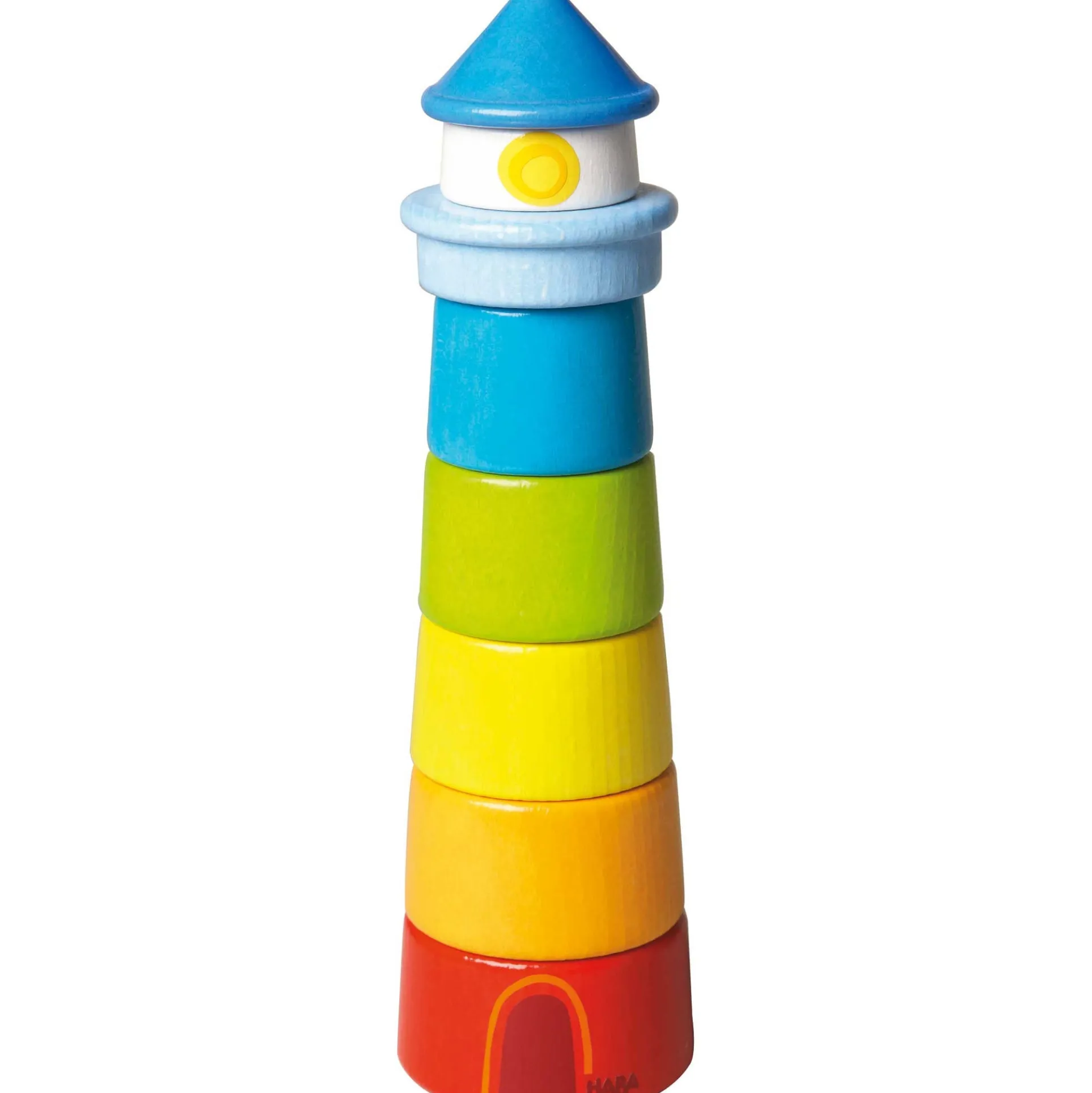 HABA Lighthouse Wooden Rainbow Stacker ‚Äì Colorful Learning Toy