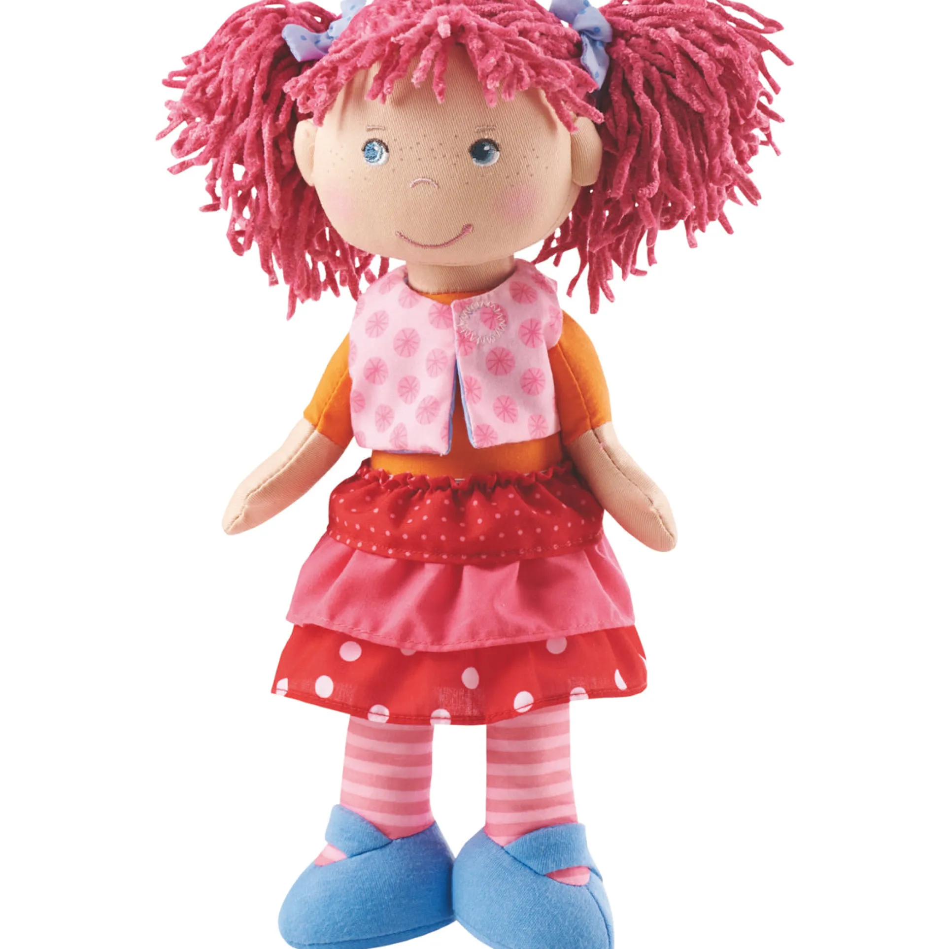 HABA Lilli-Lou 12-inch Soft Doll with Pink Chenille Hair