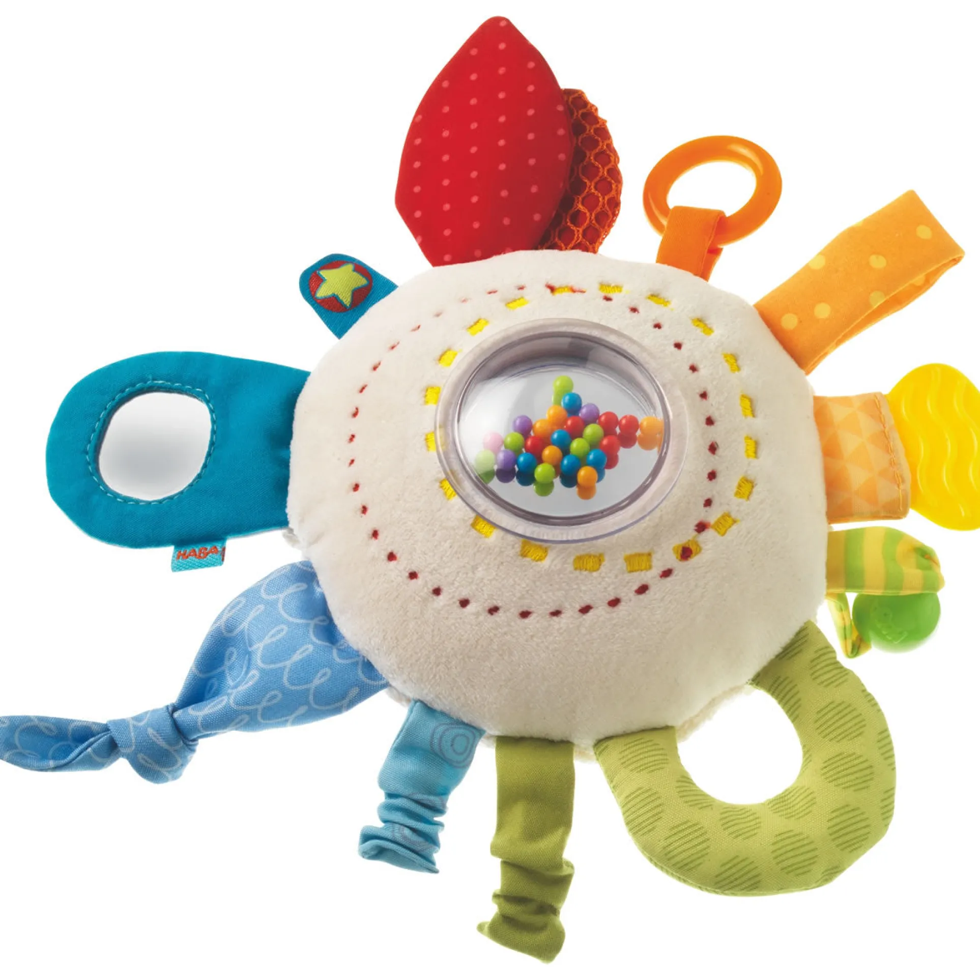 HABA Rainbow Teether Cuddly Activity Toy ‚Äì Multicolor