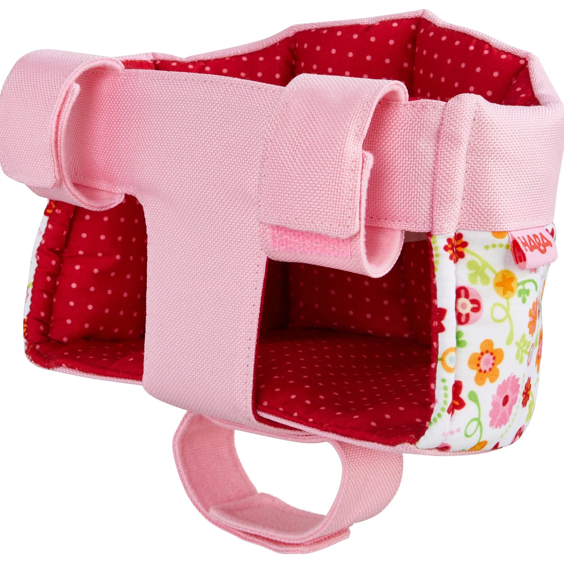 HABA Soft Doll's Bike Seat - Flower Meadow Design, Easy Attach