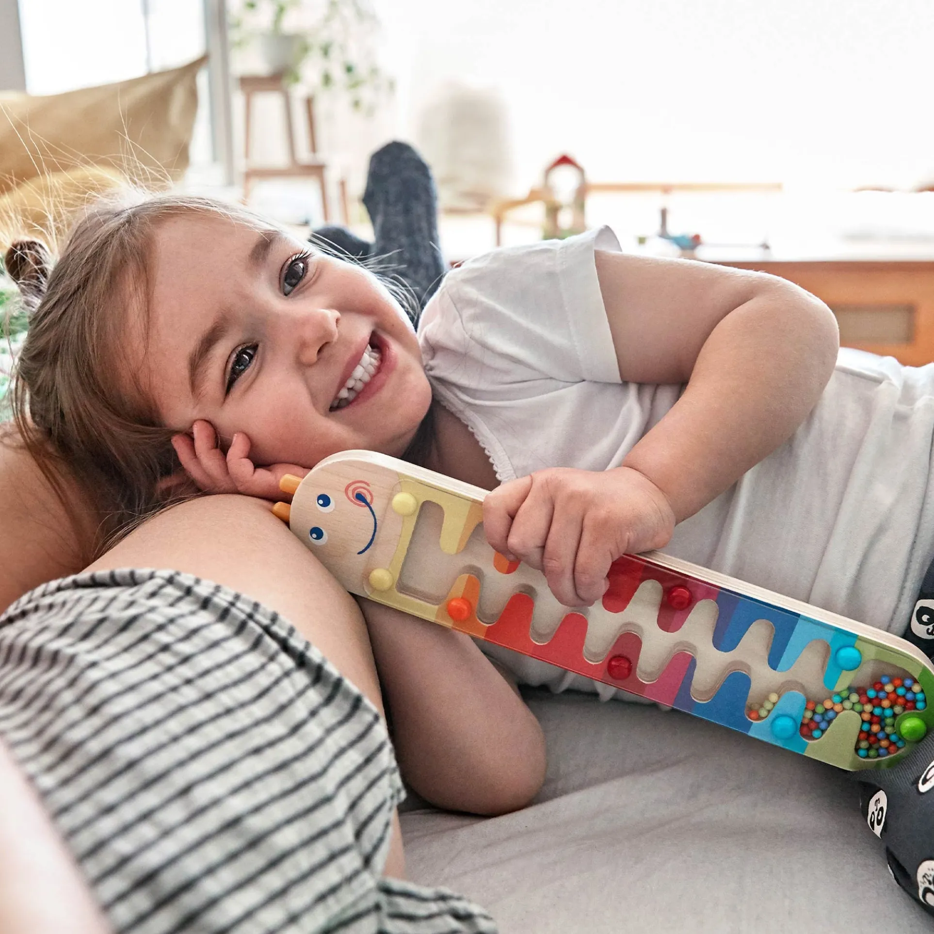 HABA Wormy Rainmaker Musical Shaker for Toddlers