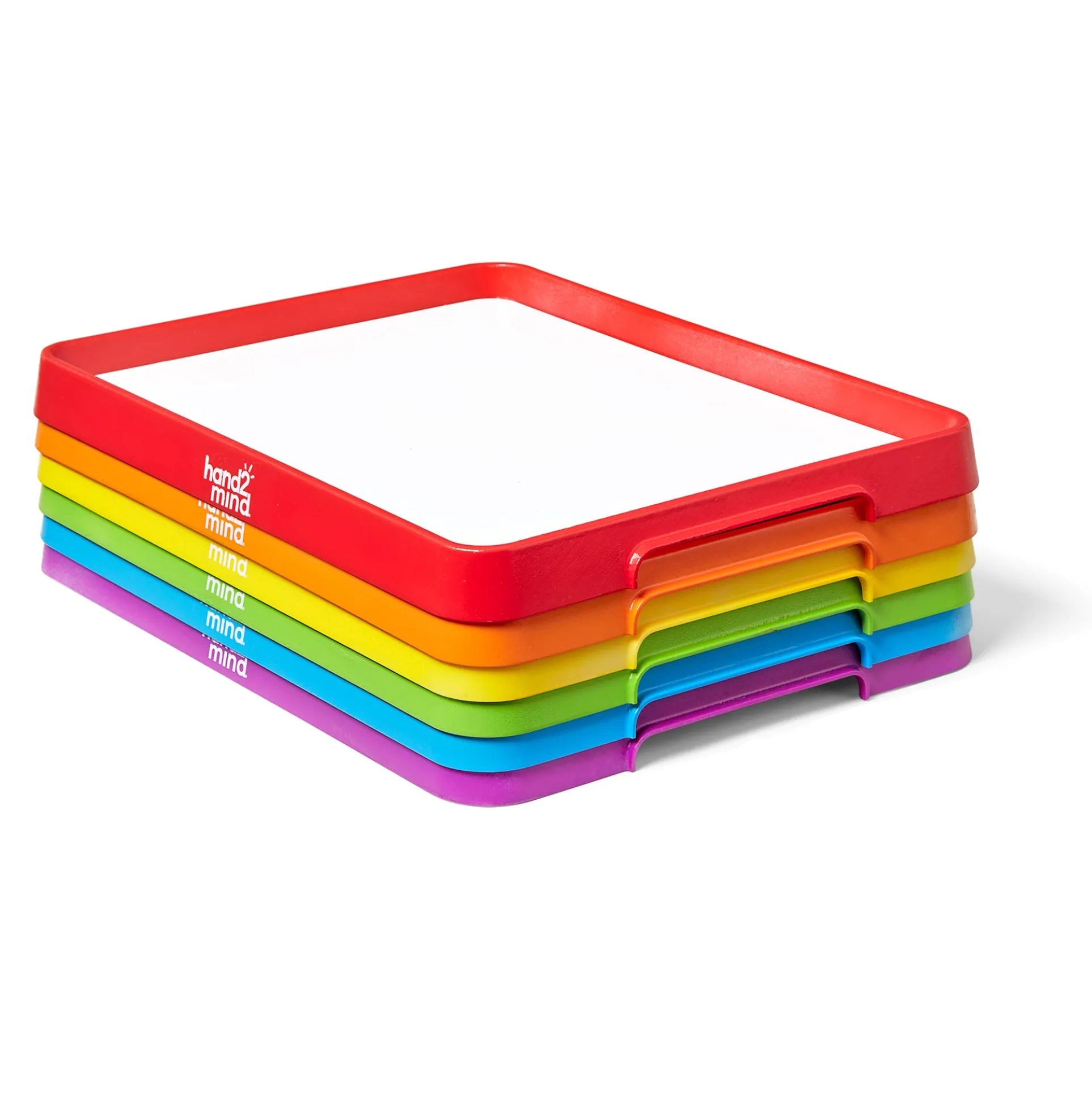 Hand2Mind Colorful Magnetic Dry-Erase Activity Trays - Rainbow Set of 6