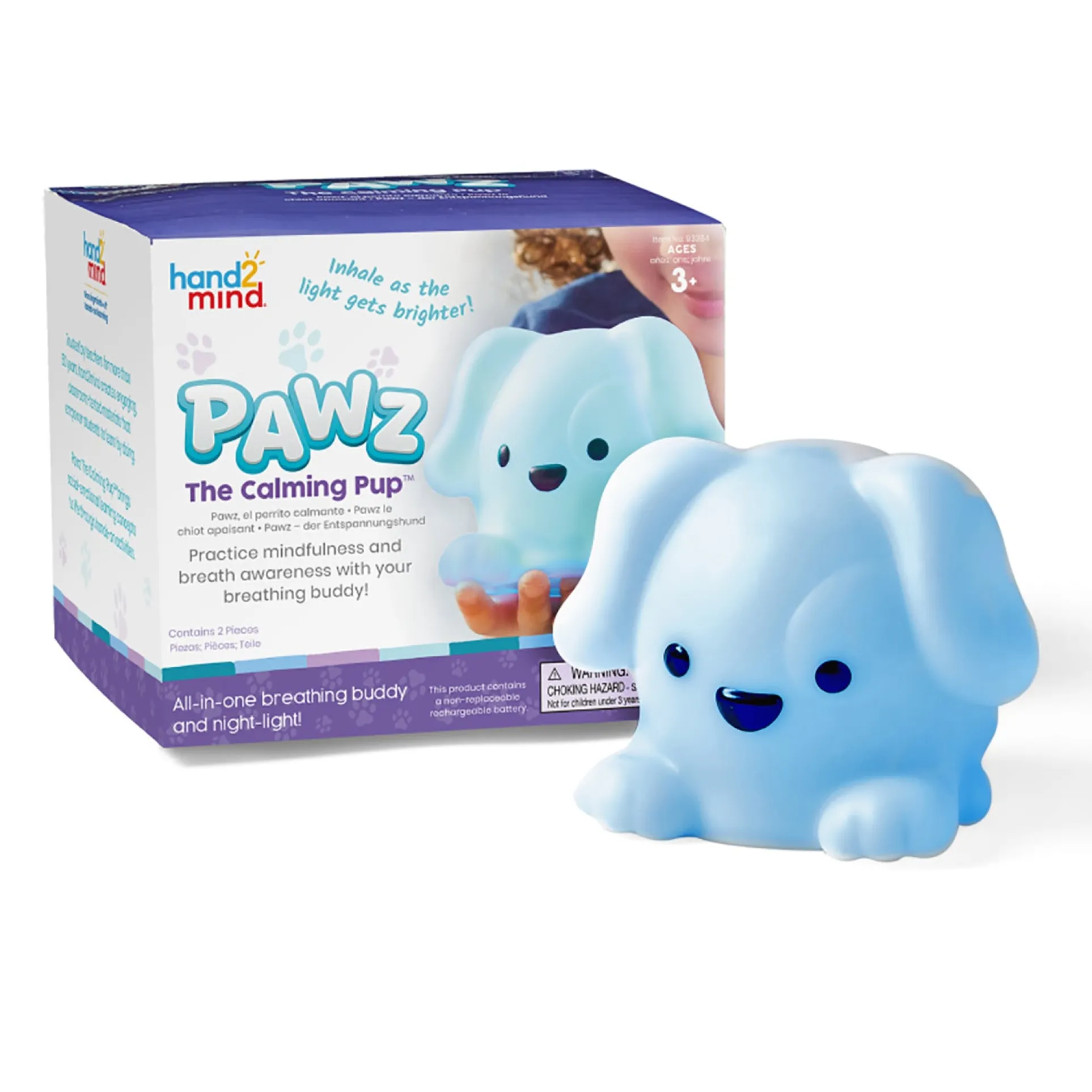 Hand2Mind PAWZ The Calming Pup Interactive Light-Up Toy