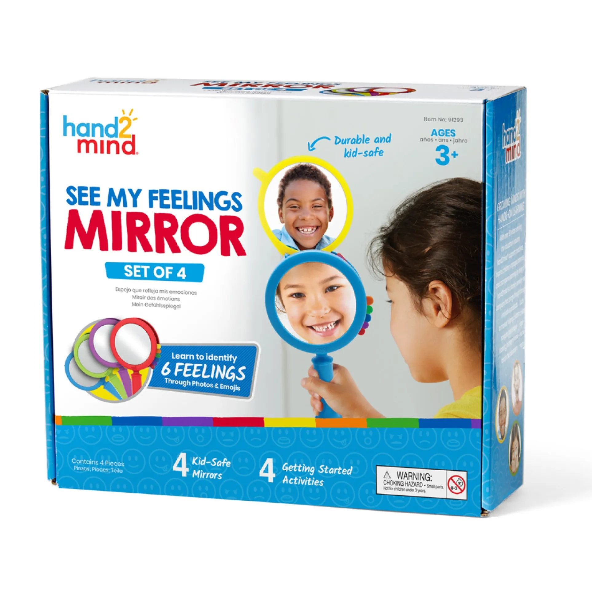 Hand2Mind See My Feelings Mirrors - Emotional Learning Set of 4