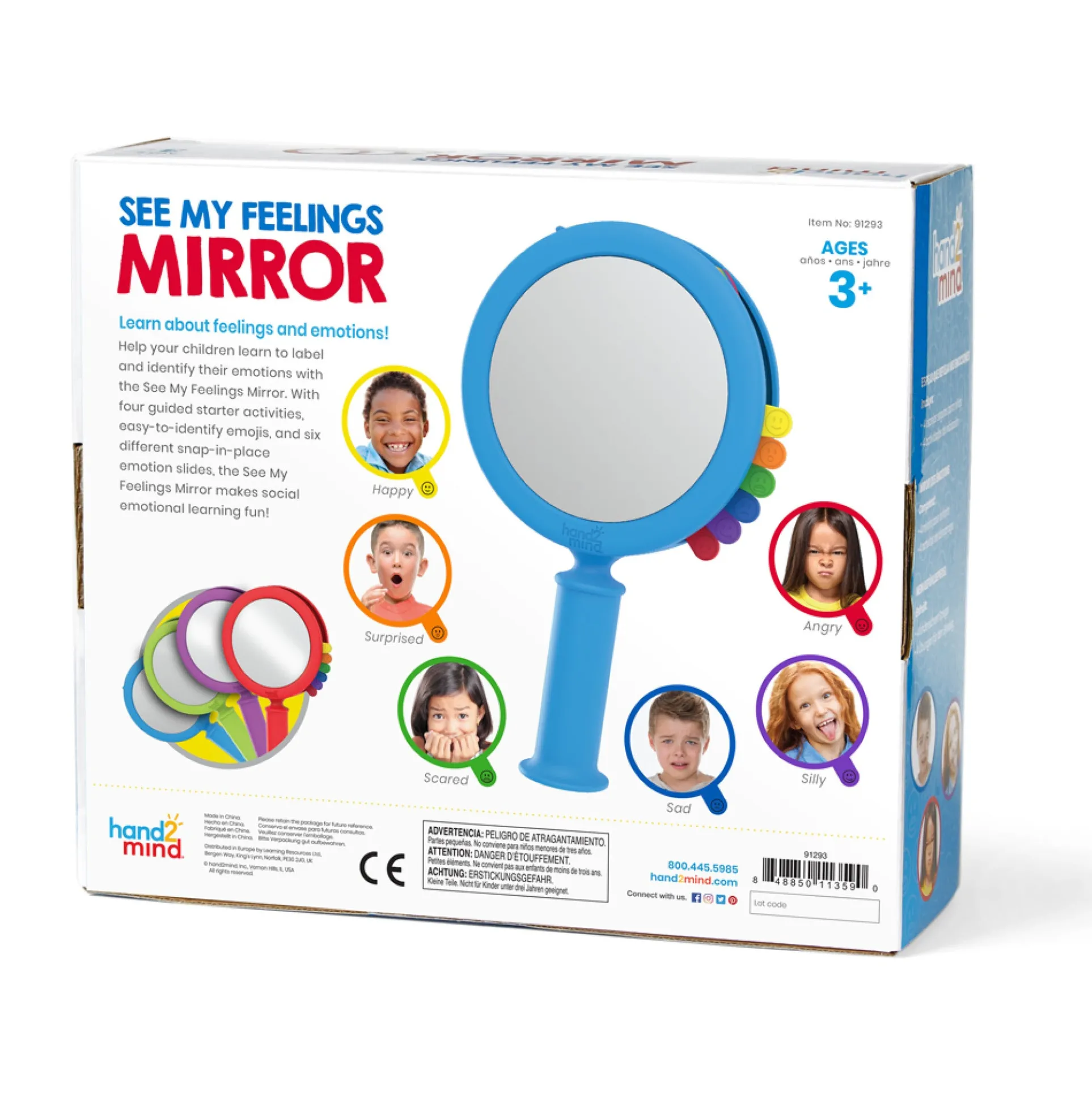Hand2Mind See My Feelings Mirrors - Emotional Learning Set of 4