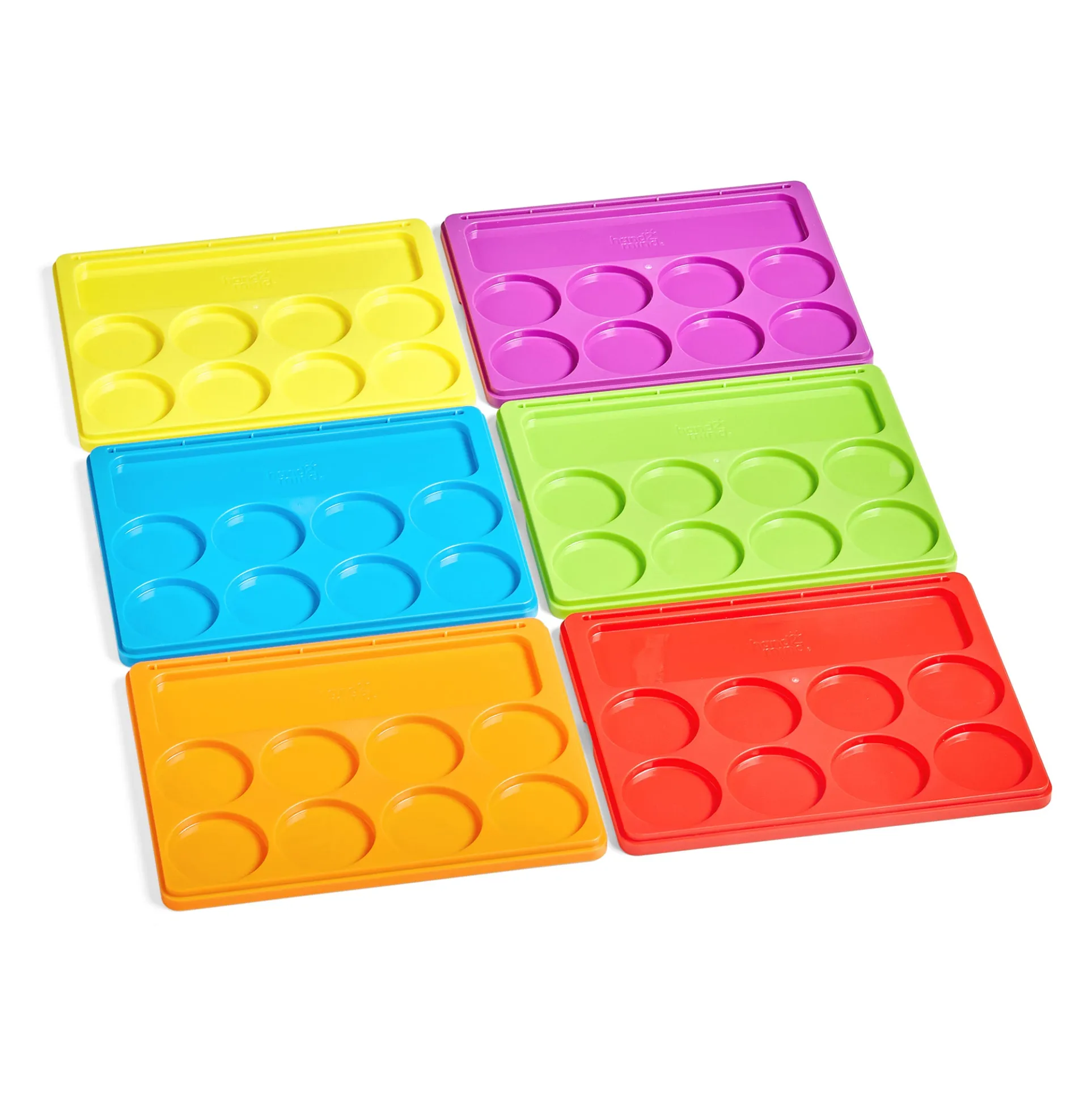 Hand2Mind Sound Segmenting Trays with Magnetic Wand - Rainbow Colored, Set of 6