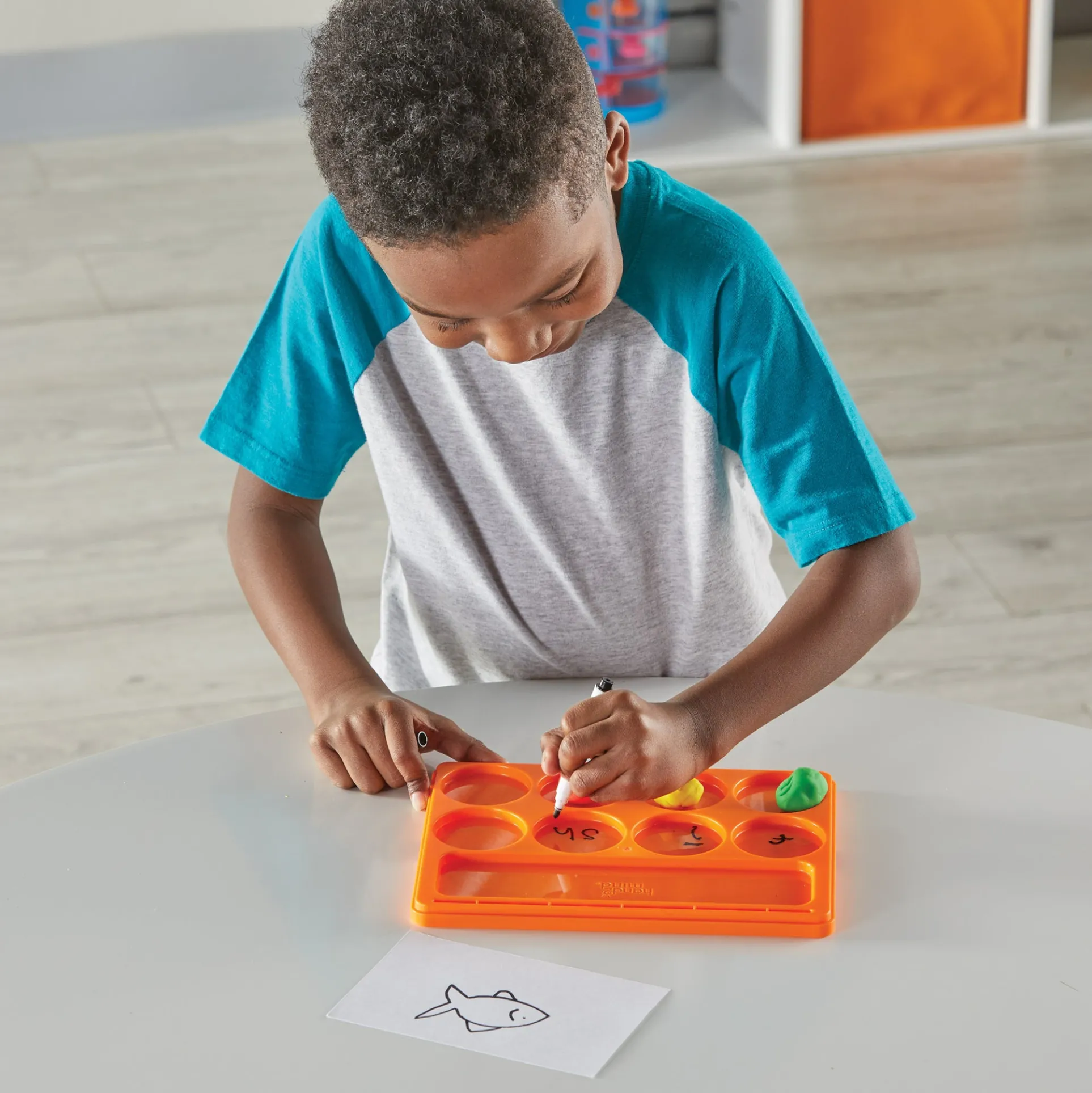 Hand2Mind Sound Segmenting Trays with Magnetic Wand - Rainbow Colored, Set of 6