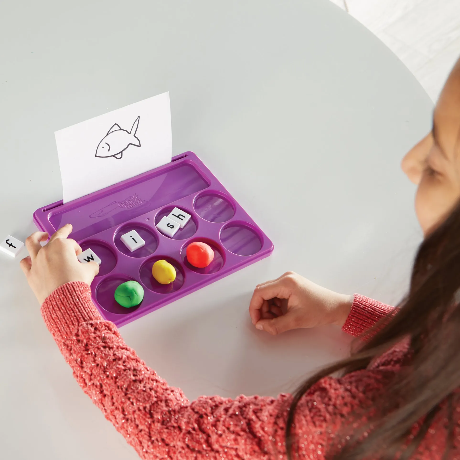 Hand2Mind Sound Segmenting Trays with Magnetic Wand - Rainbow Colored, Set of 6