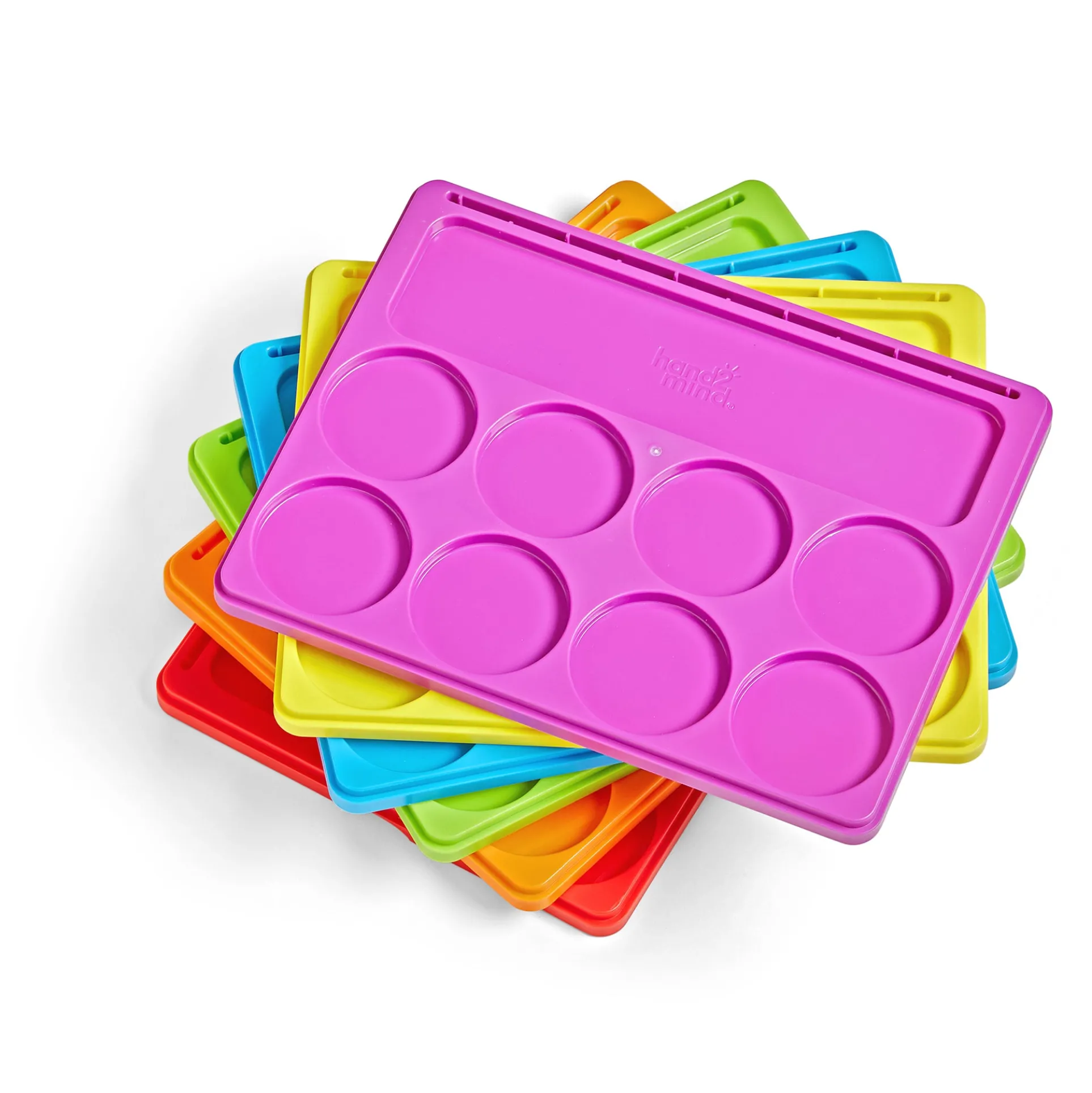 Hand2Mind Sound Segmenting Trays with Magnetic Wand - Rainbow Colored, Set of 6