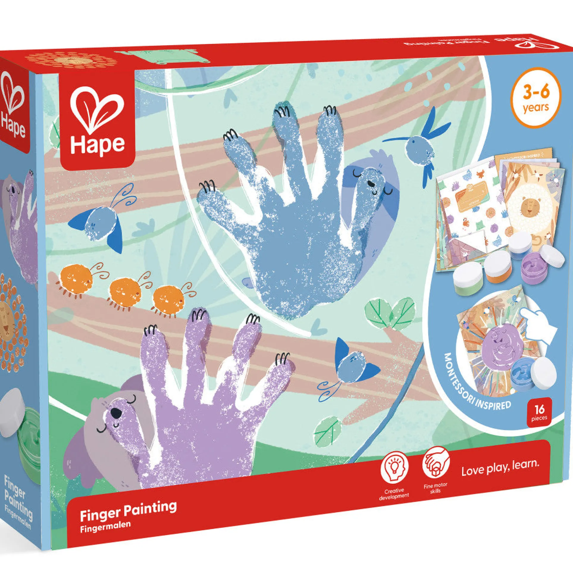 Hape Animal & Nature 16pc Finger Painting Art Set